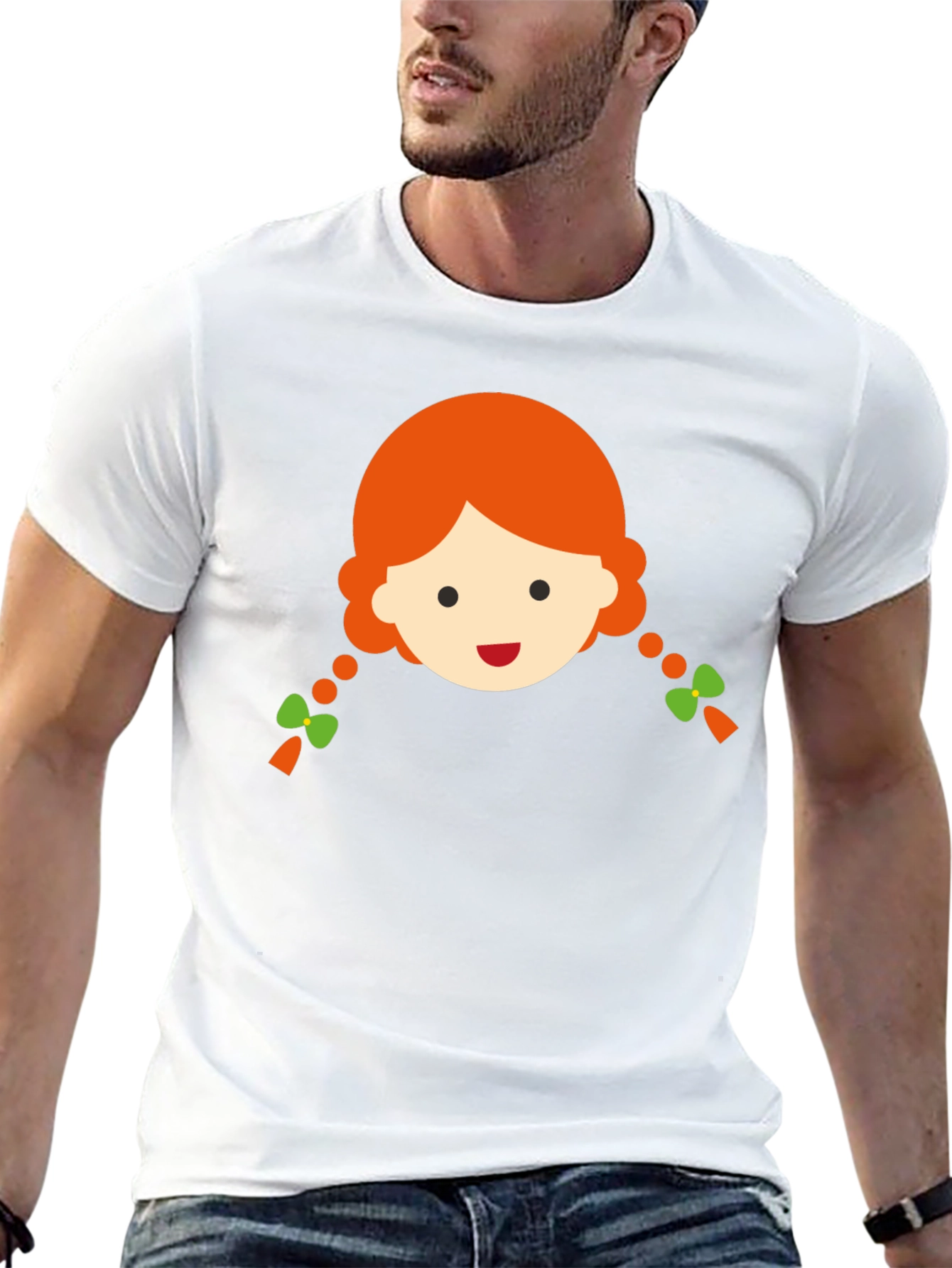 Cute Girl Graphic Black T-Shirt