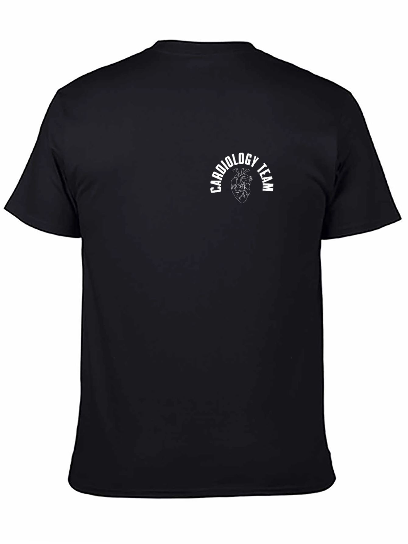 Cardiology Team Black T-Shirt with Heart Graphic