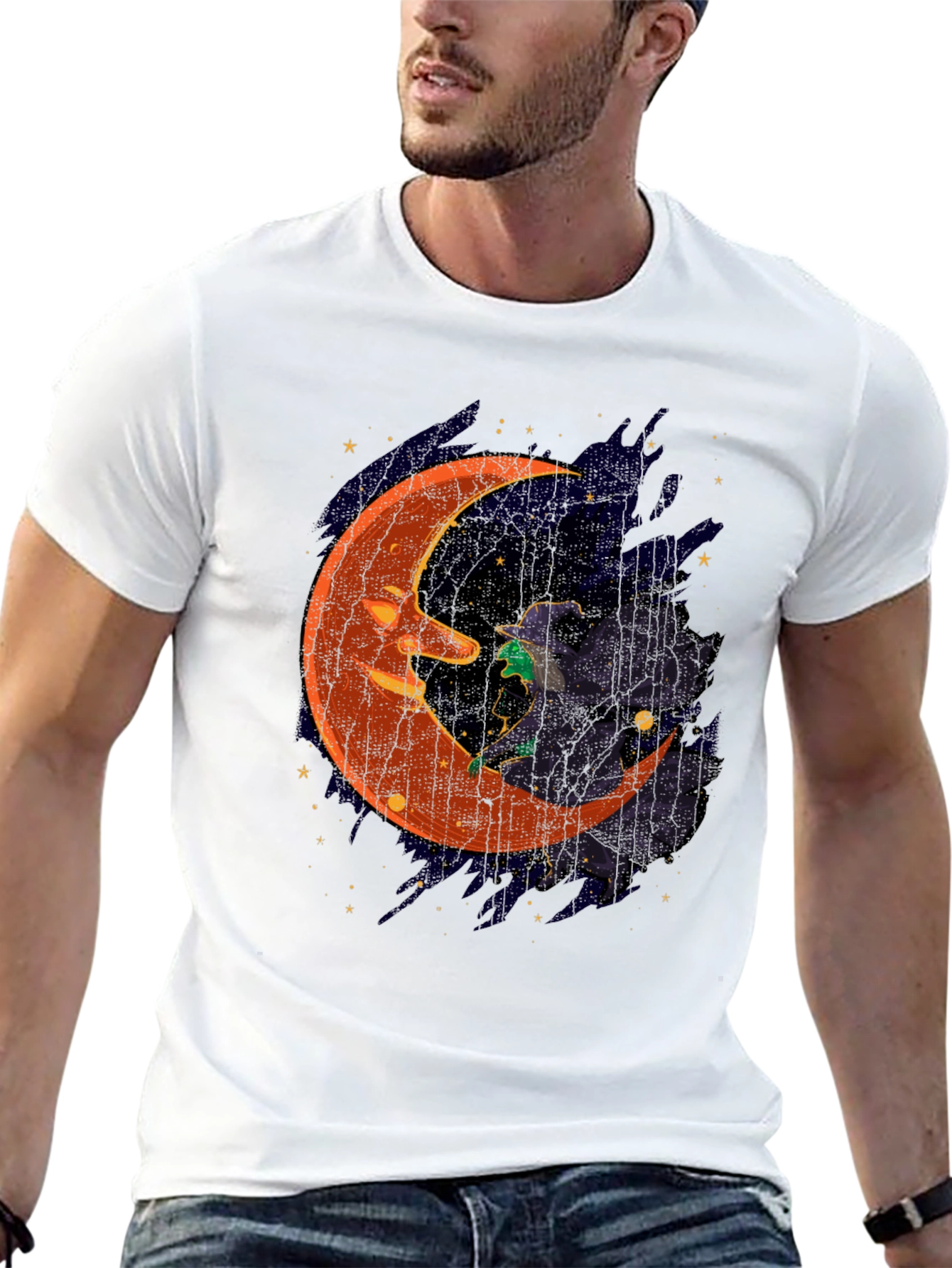 Halloween Witch Moon Graphic T-Shirt