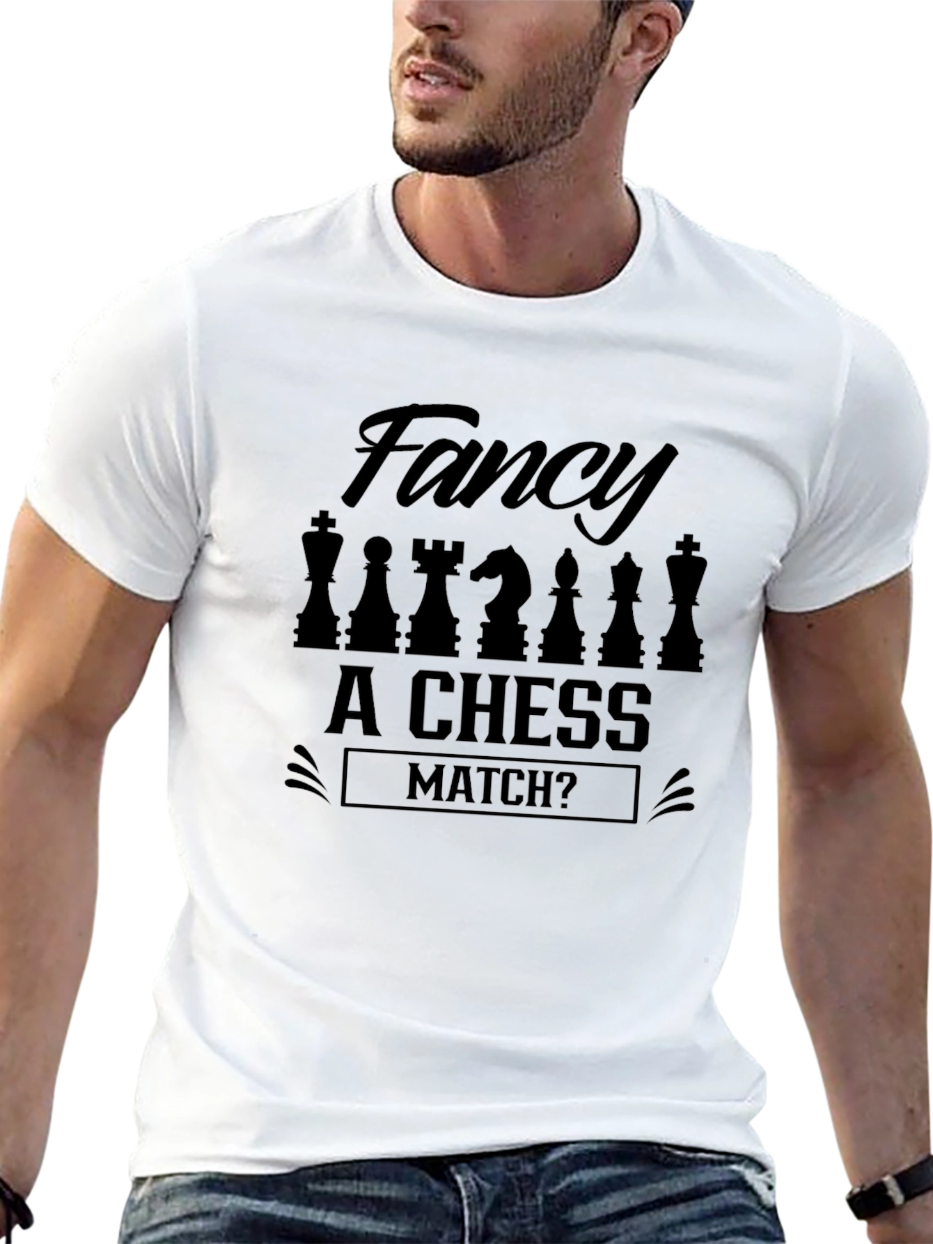 Fancy A Chess Match? Mens Black Graphic Tee
