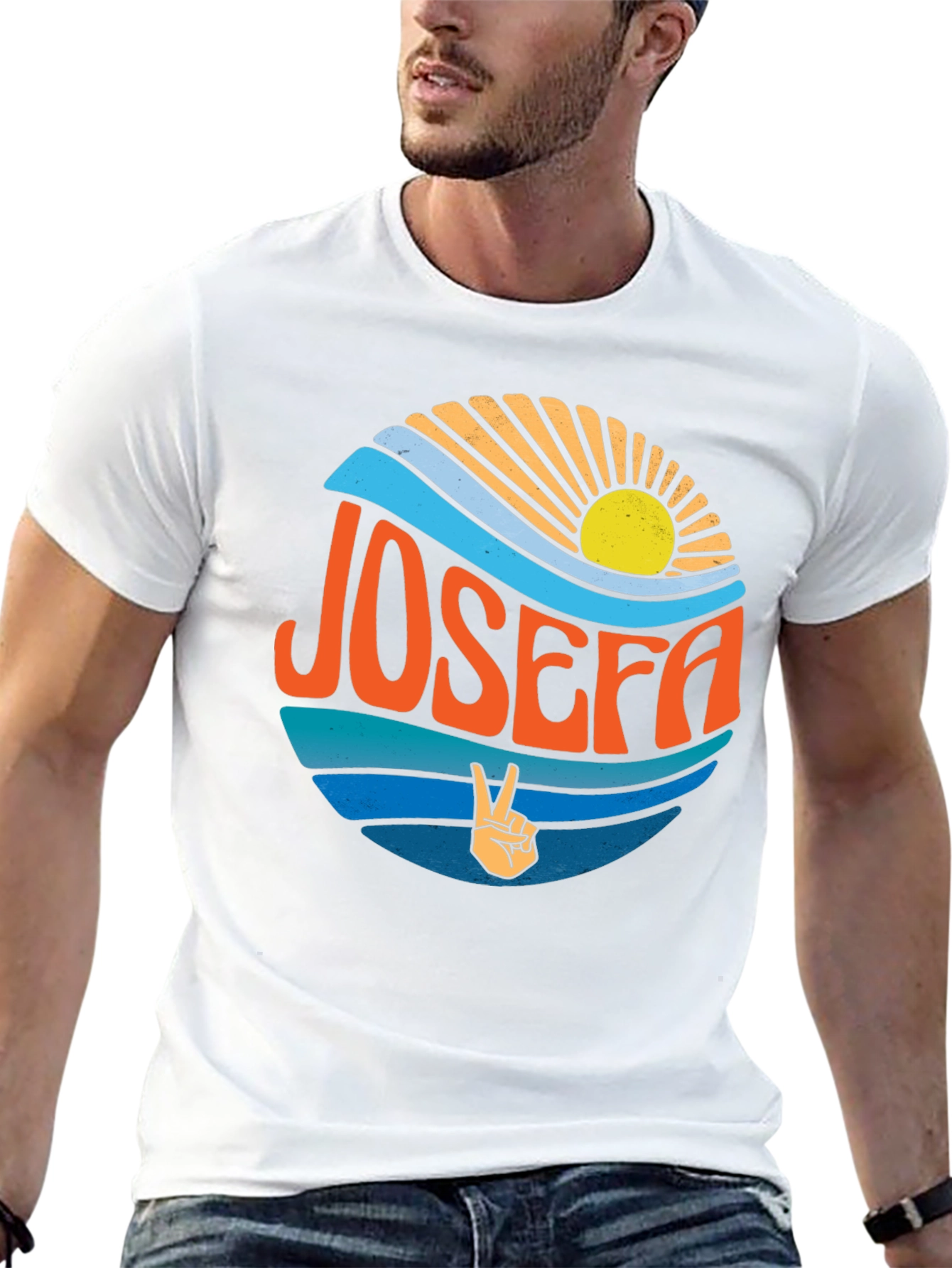 Retro JOSEFA Graphic Tee - Peace & Sunshine