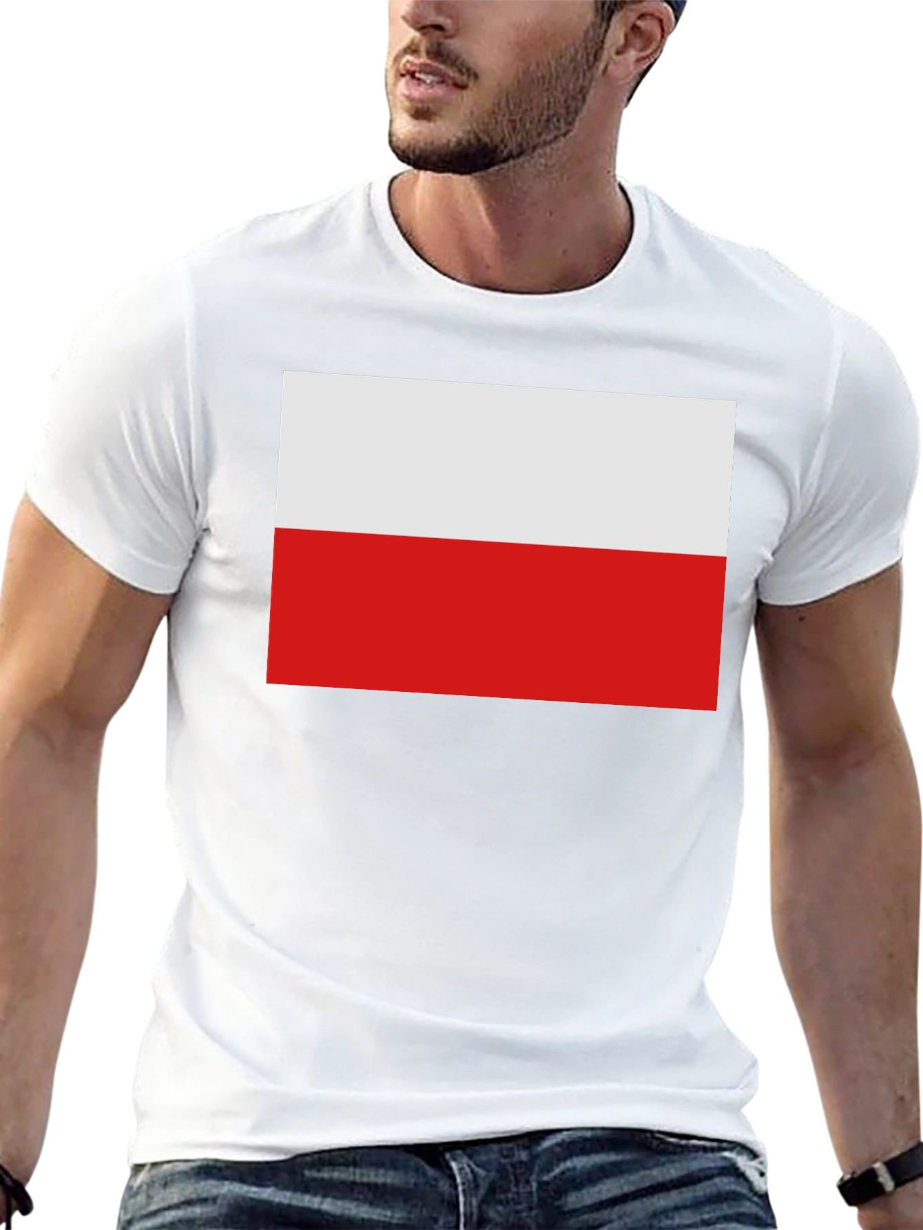 Poland Flag Graphic T-Shirt - Black Cotton Tee