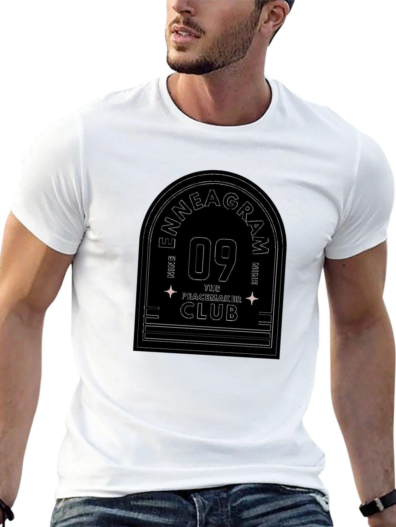 Enneagram 09 The Peacemaker Club Black T-Shirt