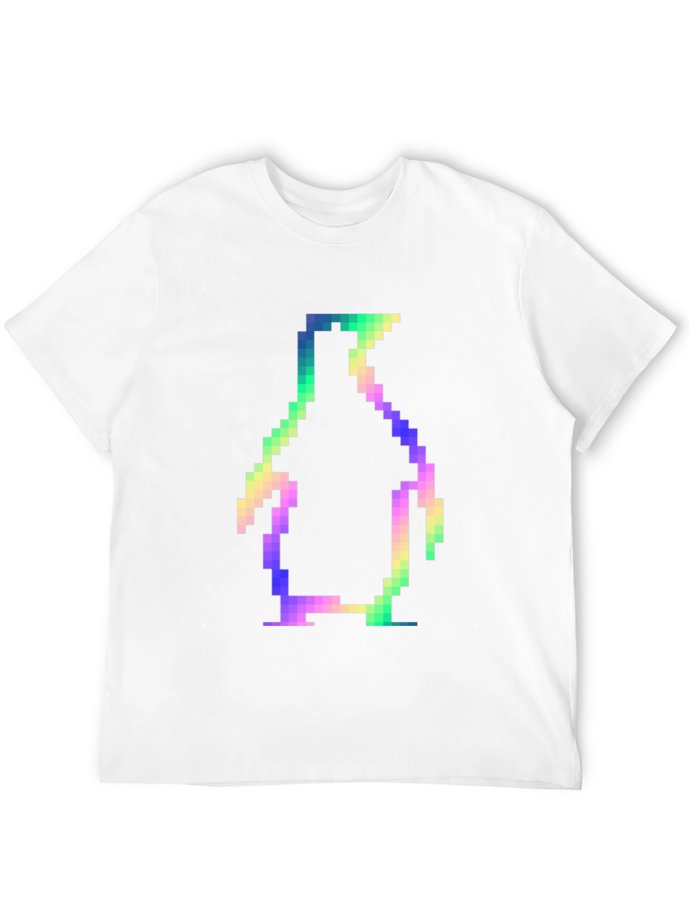 Retro Pixel Penguin Black T-Shirt