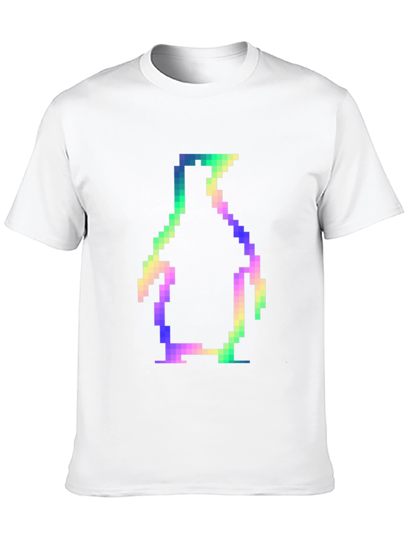 Retro Pixel Penguin Black T-Shirt