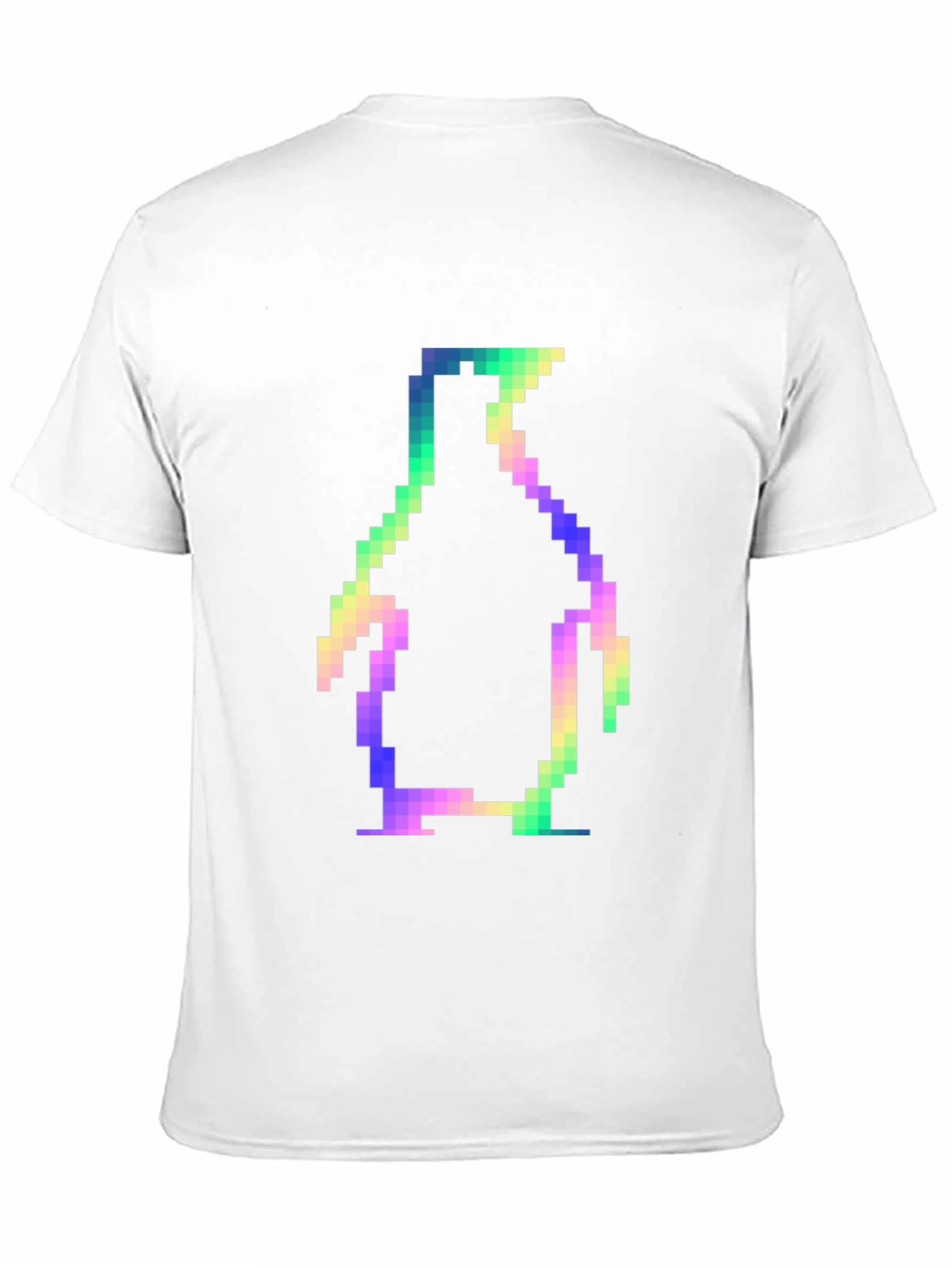 Retro Pixel Penguin Black T-Shirt