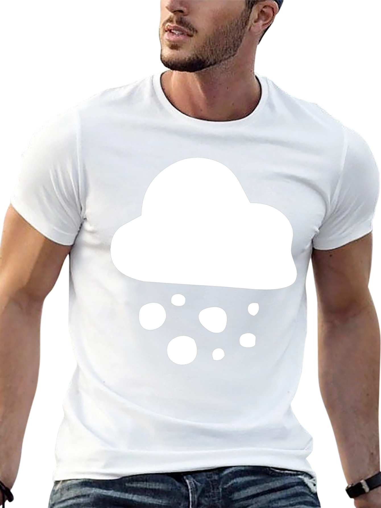 Cloud Graphic T-Shirt - Black Casual Tee