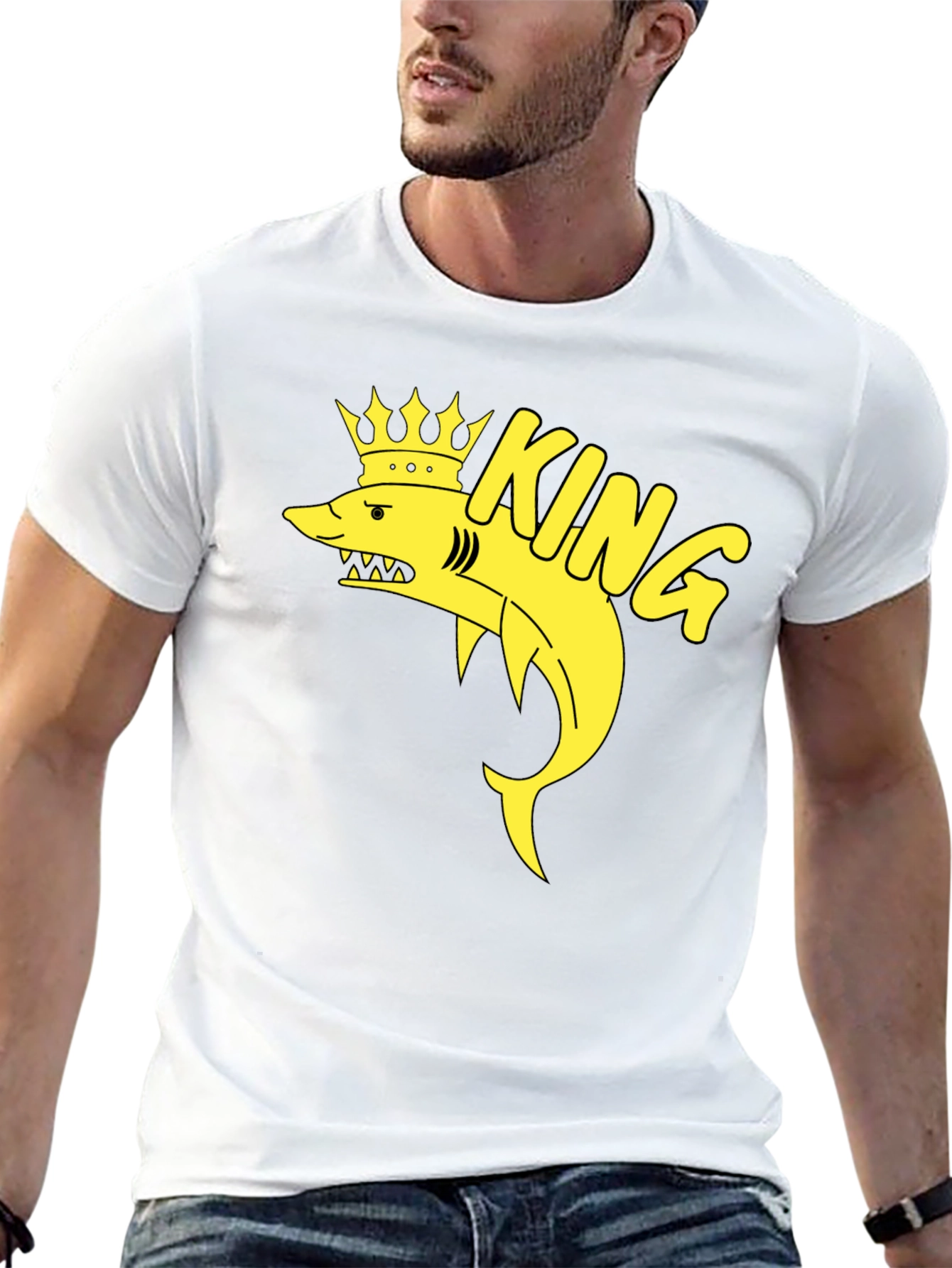 King Shark T-Shirt - Black Cotton Graphic Tee