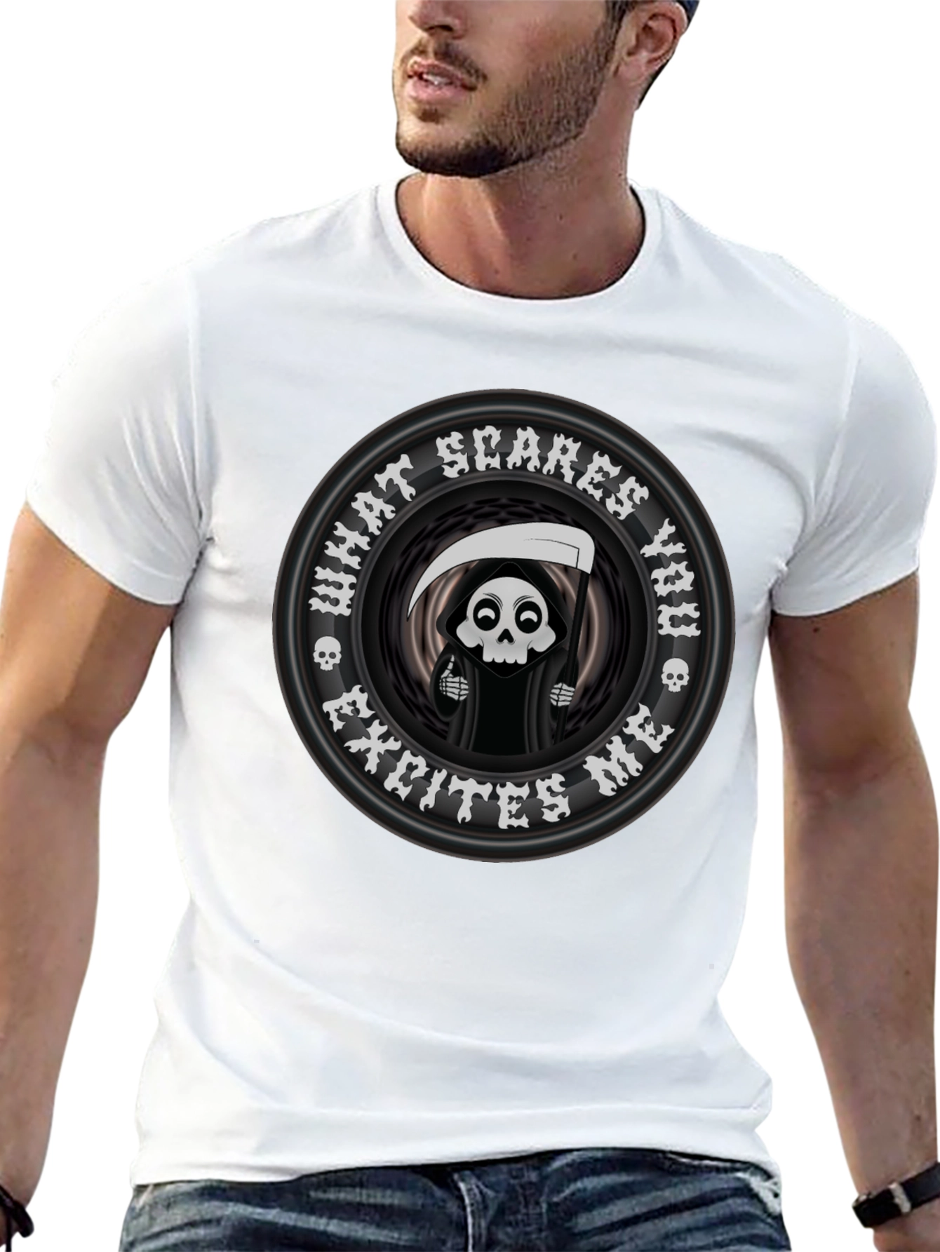 Funny Grim Reaper What Scares You Graphic T-Shirt