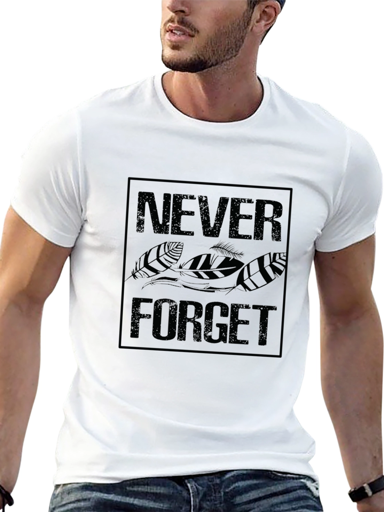 Never Forget Graphic Tee - Black Cotton T-Shirt