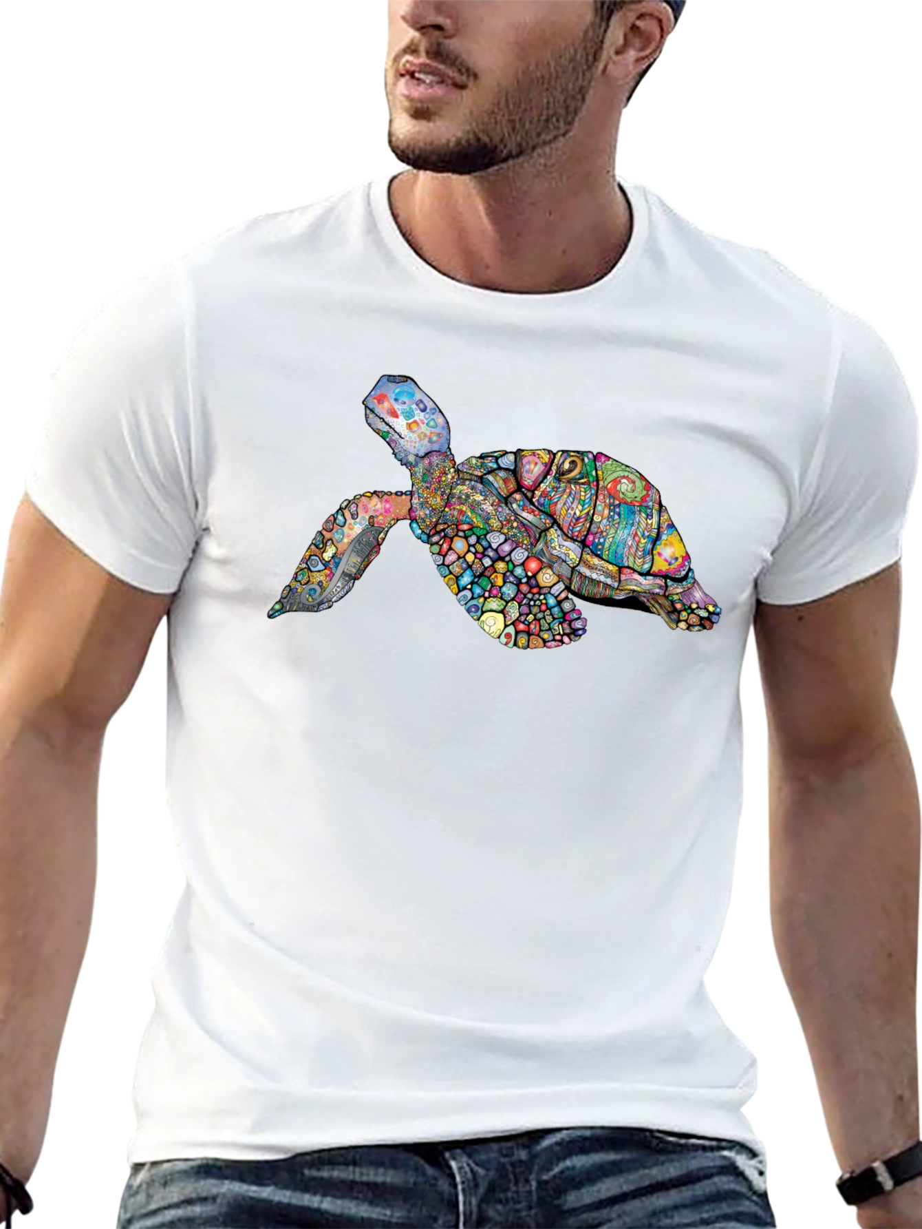 Colorful Turtle Graphic T-Shirt