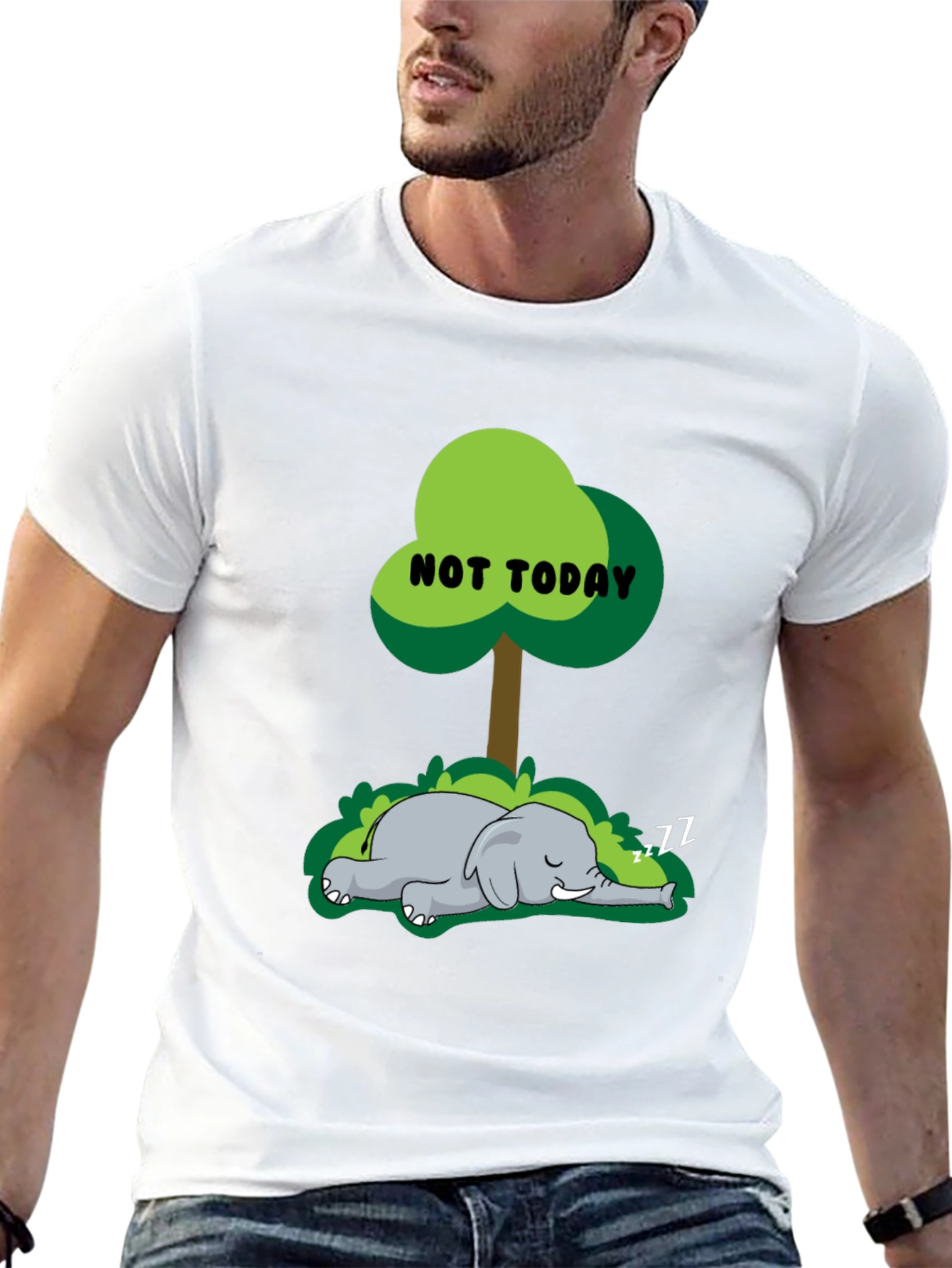Not Today Elephant Graphic T-Shirt