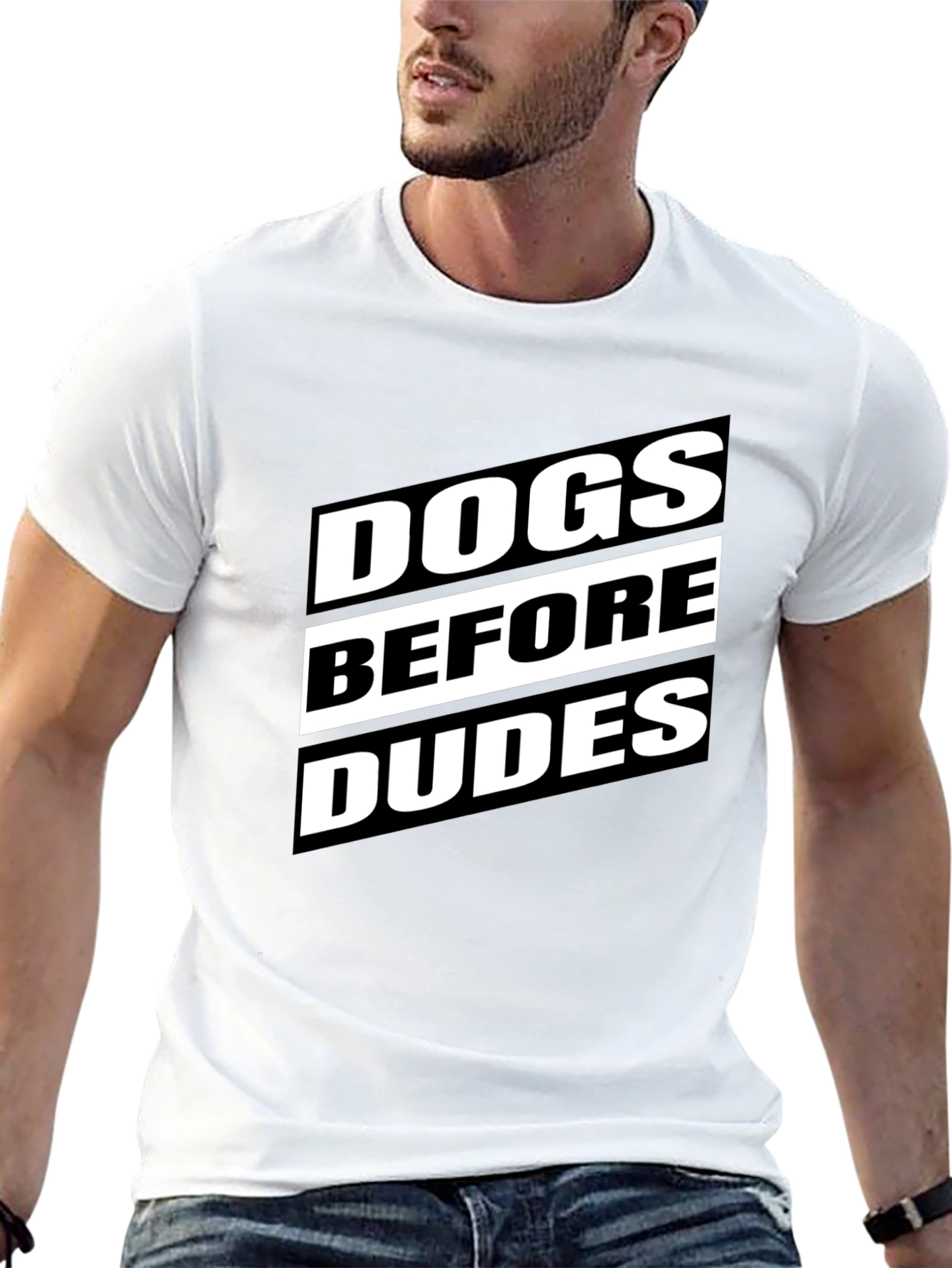Dogs Before Dudes Graphic T-Shirt - Black