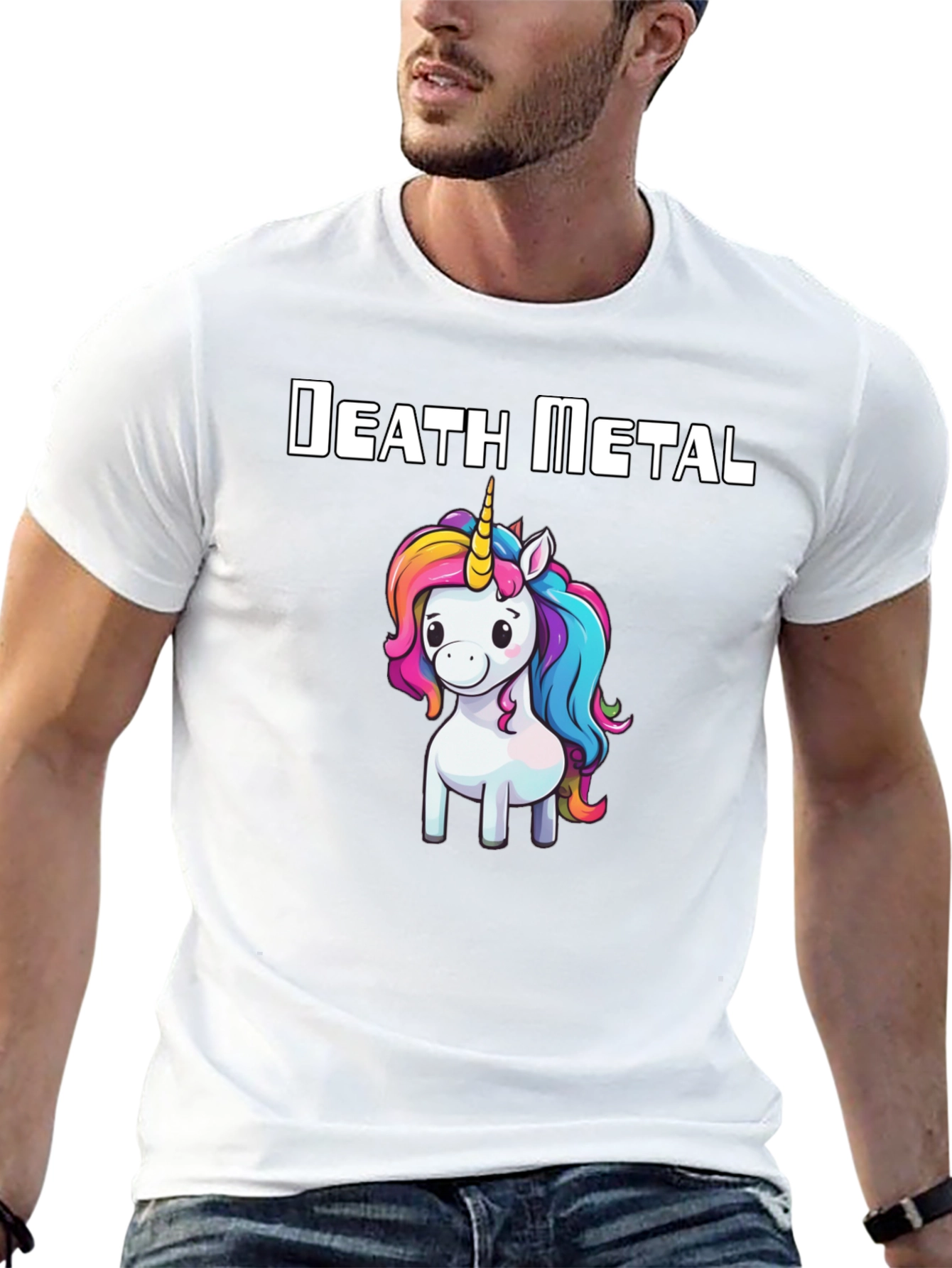 Death Metal Unicorn Graphic T-Shirt