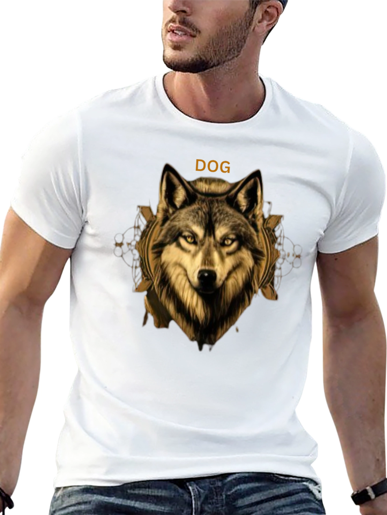 Dog Graphic Print T-Shirt - Stylish Mens Tee