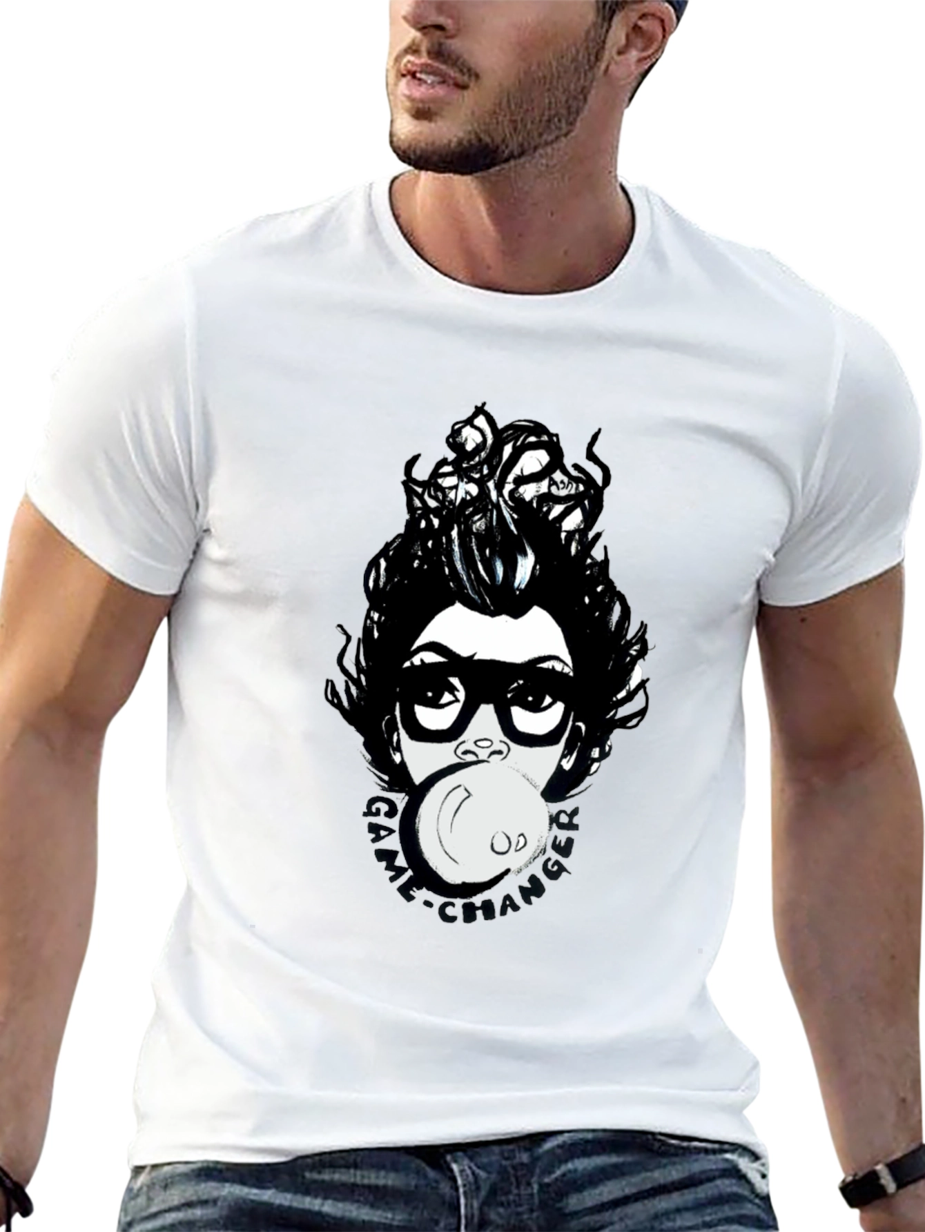 Funky Graphic Print T-Shirt - Bubble Gum Girl