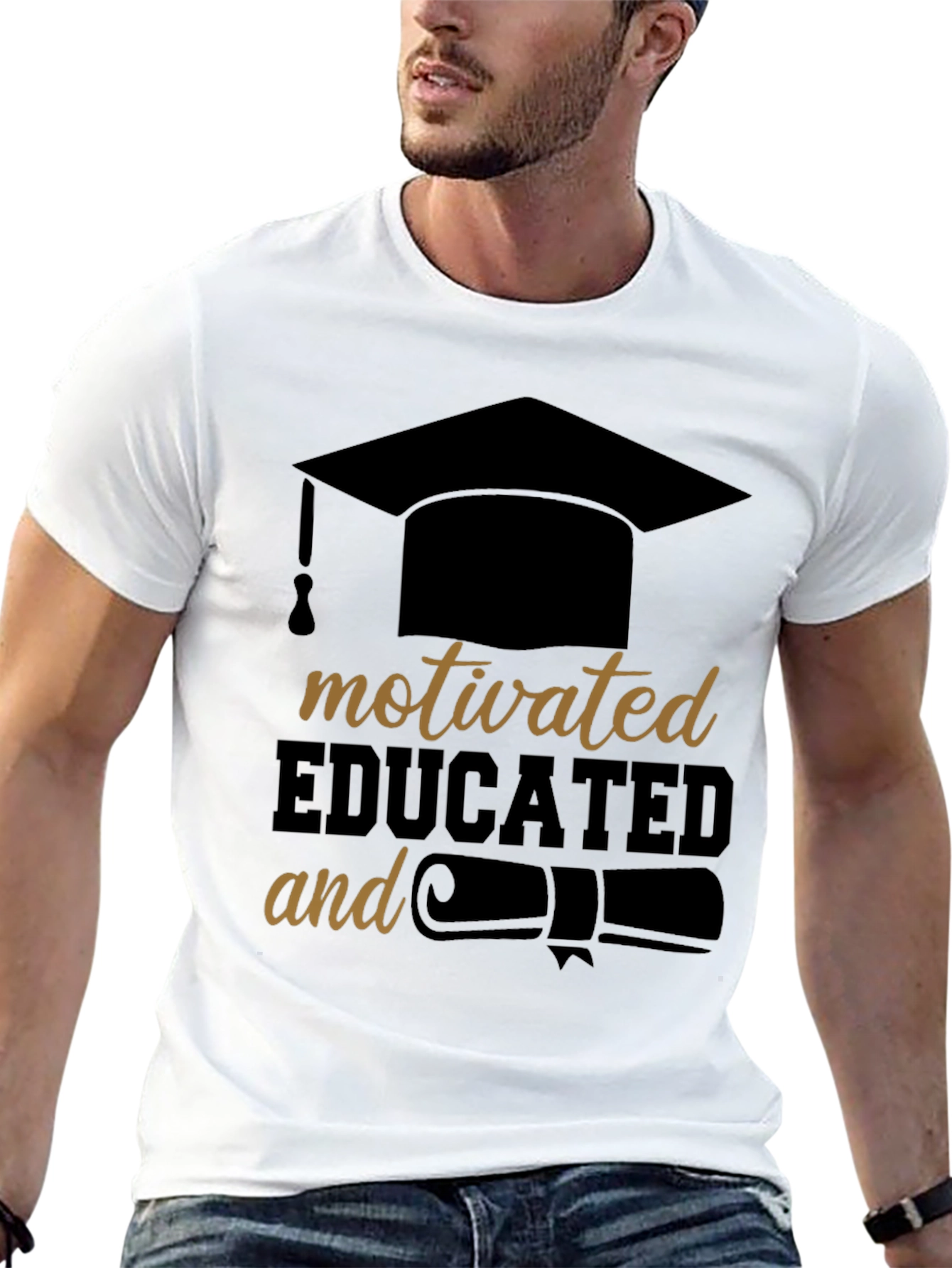 Motivated & Educated Black T-Shirt