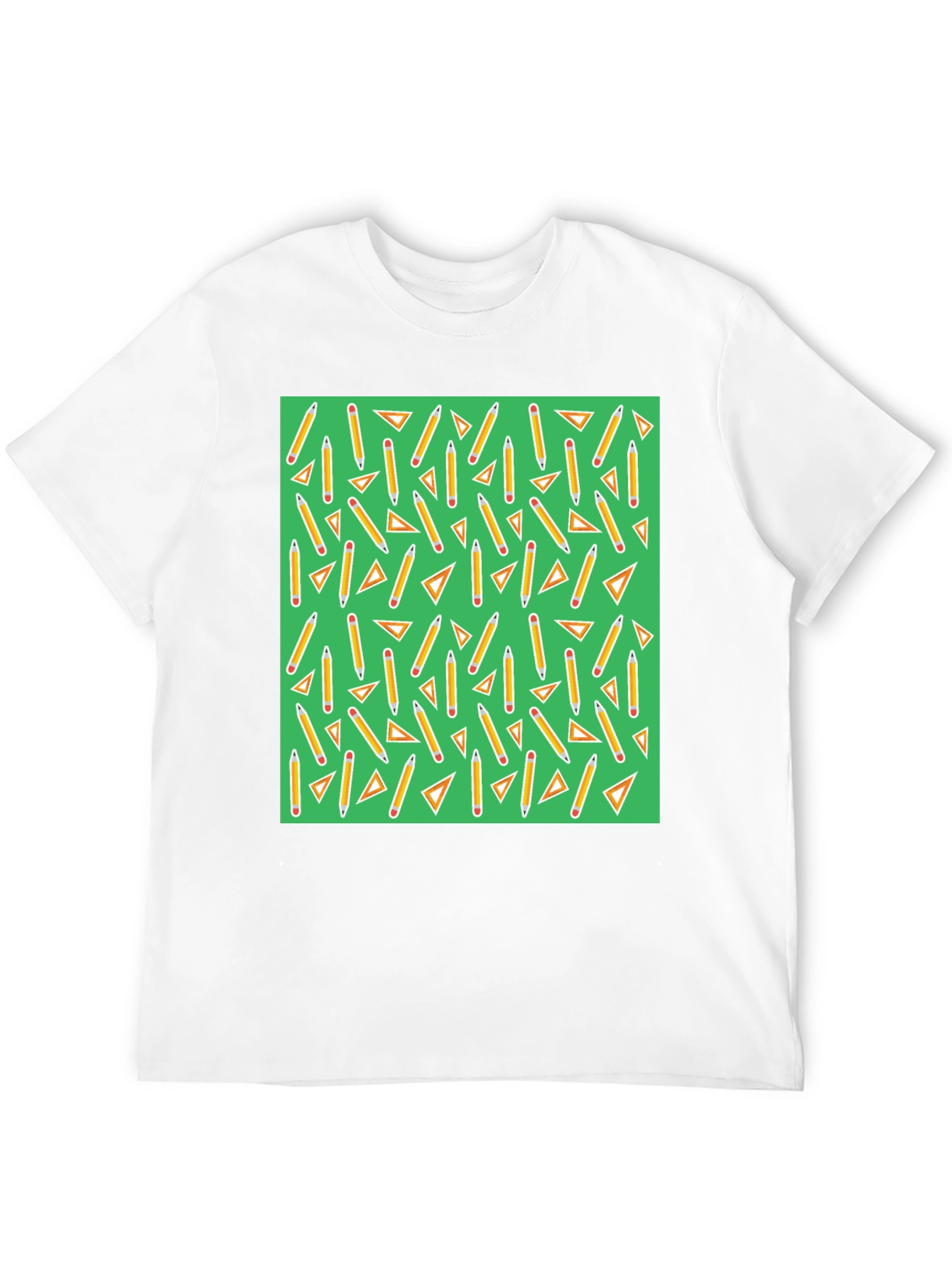 Math Pencils & Triangles Pattern T-Shirt