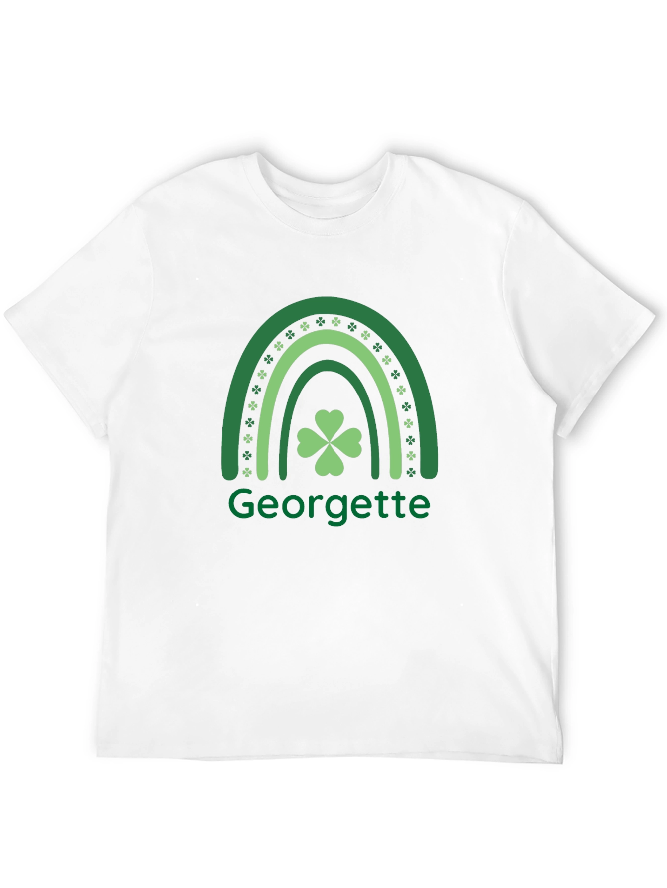 Georgette St. Patricks Day Rainbow Clover T-Shirt