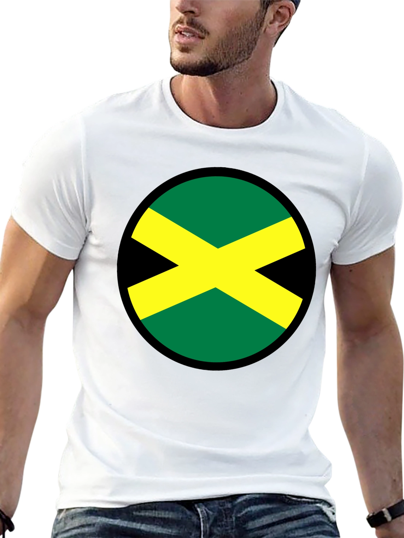 Jamaican Flag T-Shirt - Round Rasta Design