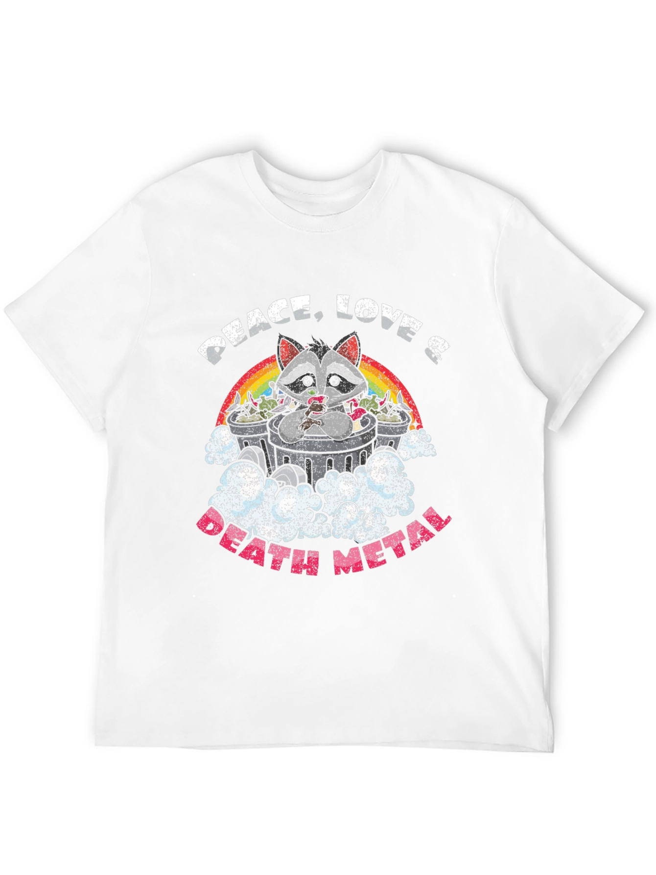 Peace Love Death Metal Raccoon T-Shirt