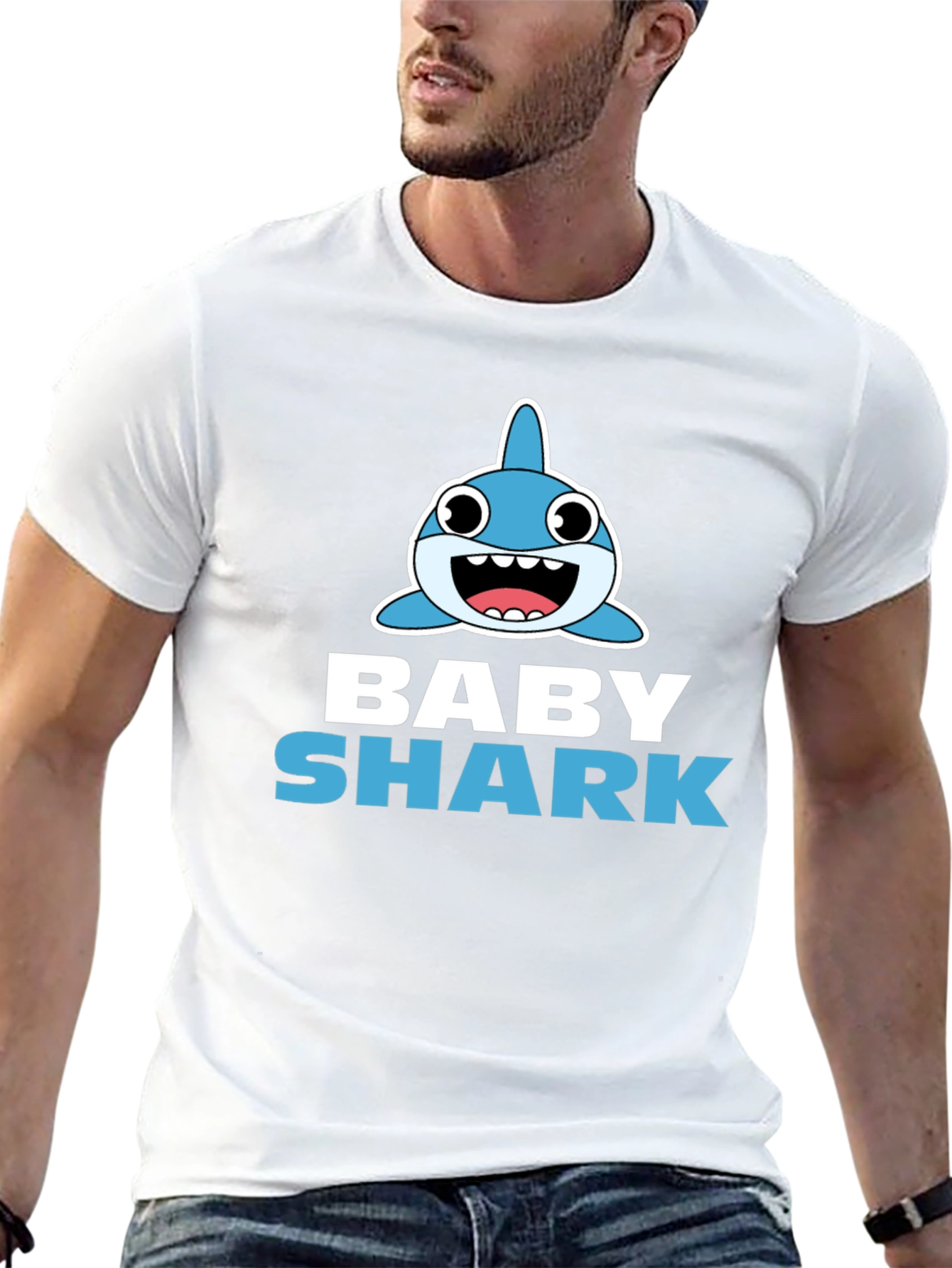 Baby Shark Graphic Tee - Black Cotton Blend