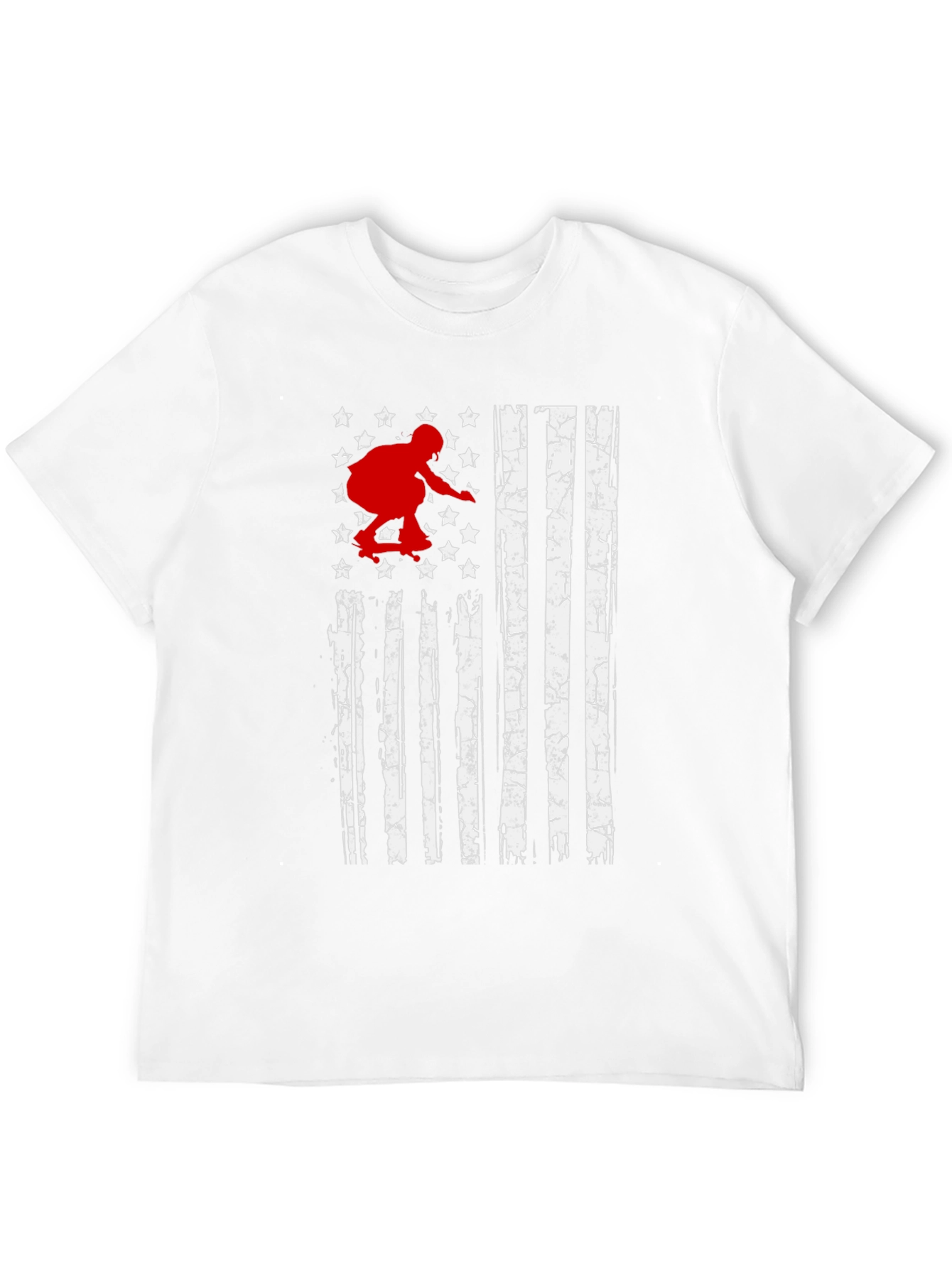 Skateboarder American Flag Graphic T-Shirt