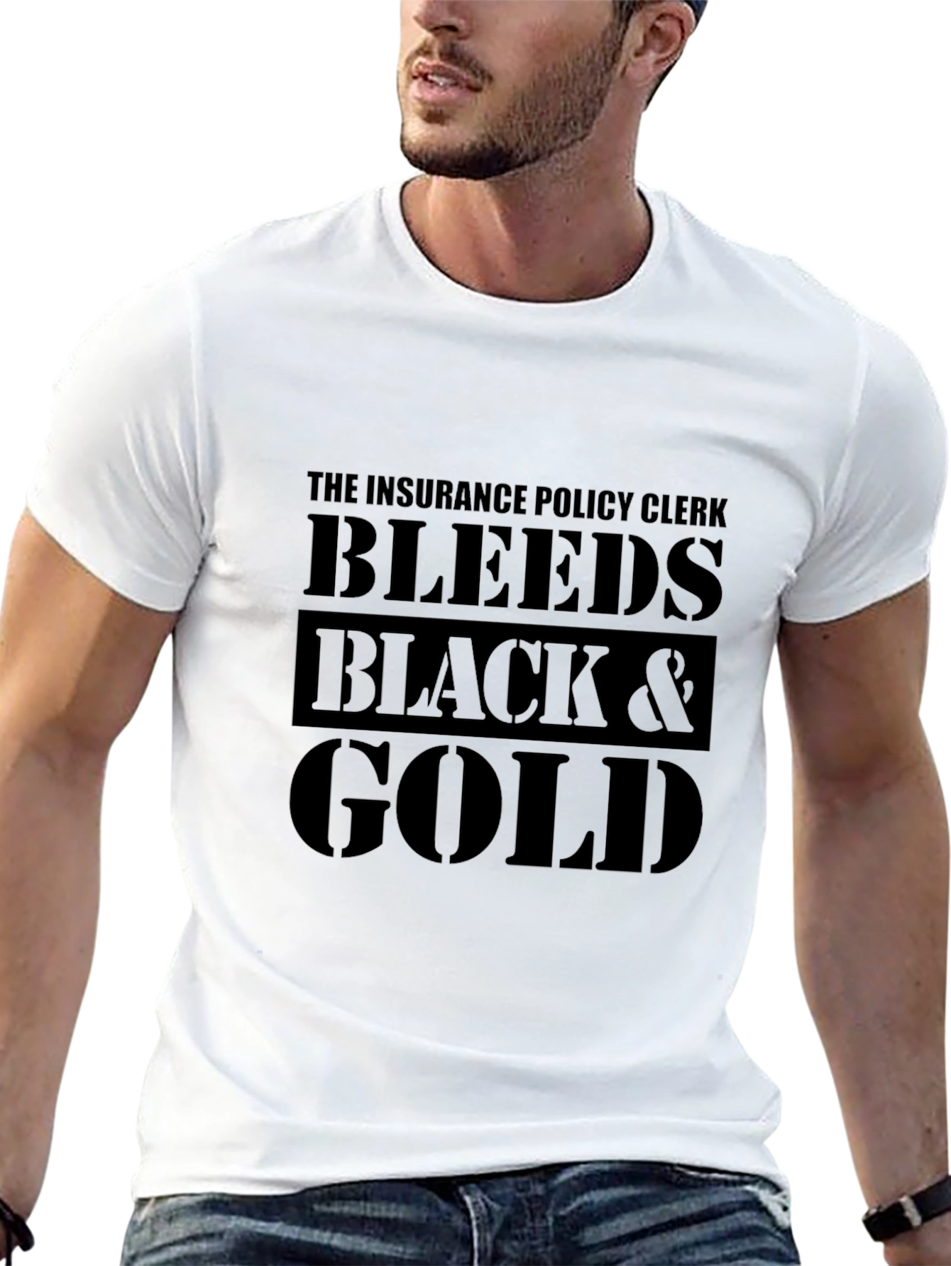 Insurance Policy Clerk Black & Gold T-Shirt