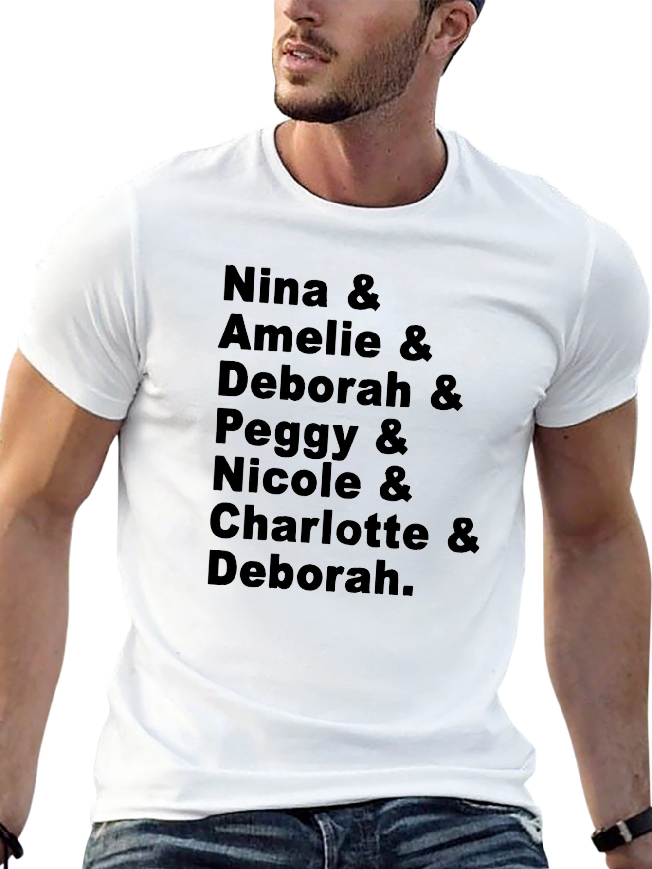 Nina Amelie and Deborah Names Black T-Shirt