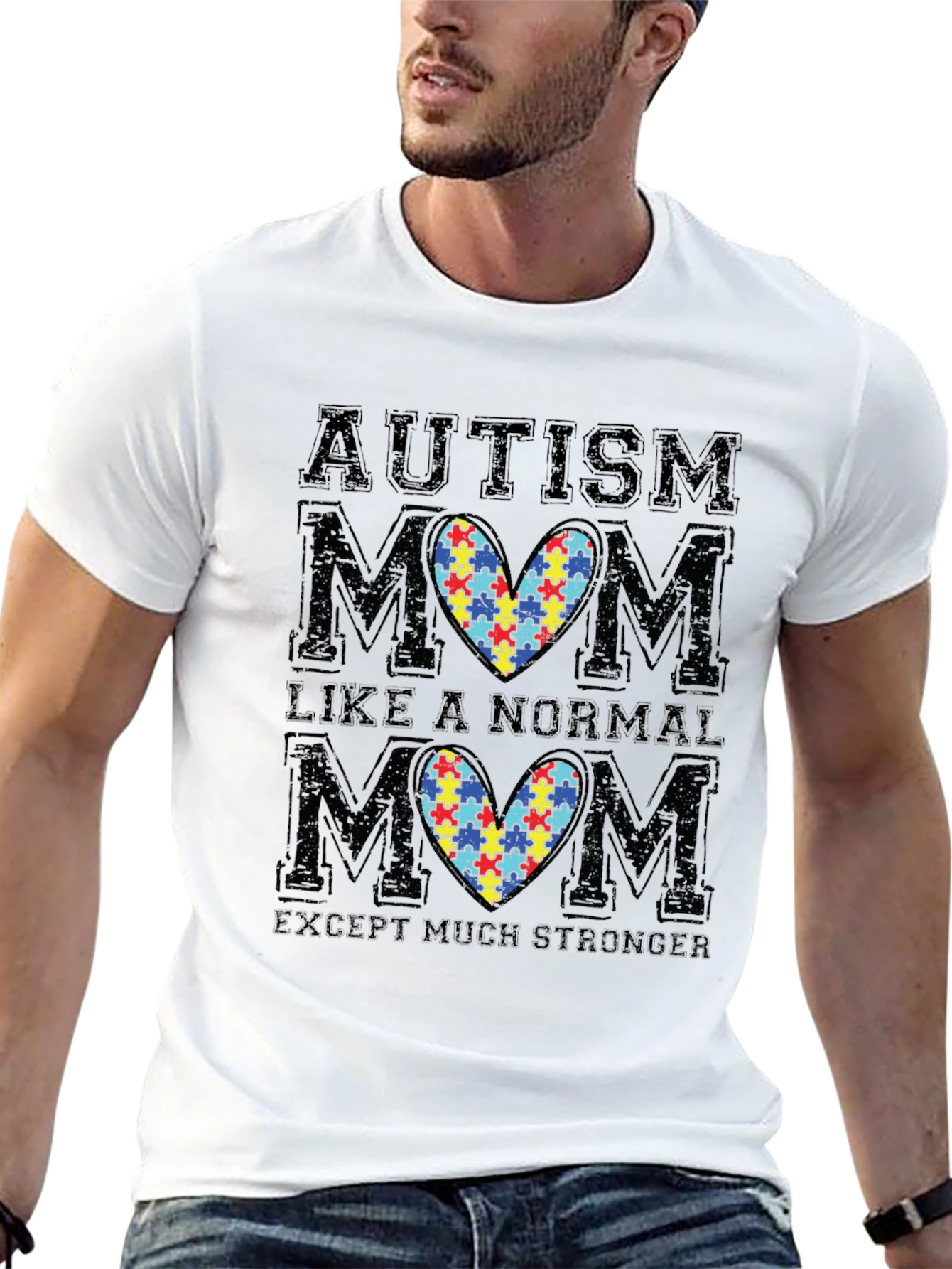 Autism Mom T-Shirt - Puzzle Heart Graphic Tee
