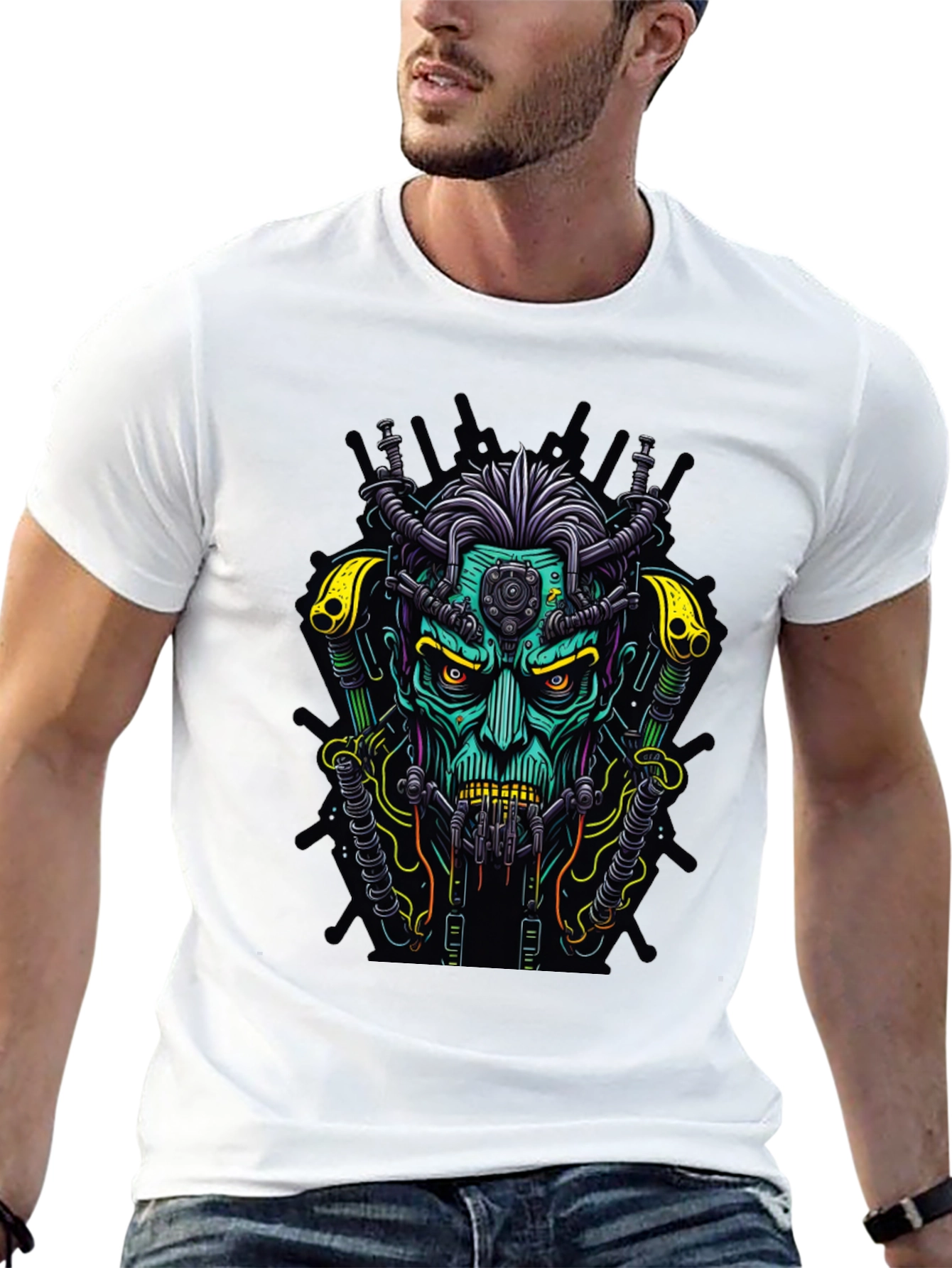 Cyberpunk Monster Graphic Black T-Shirt