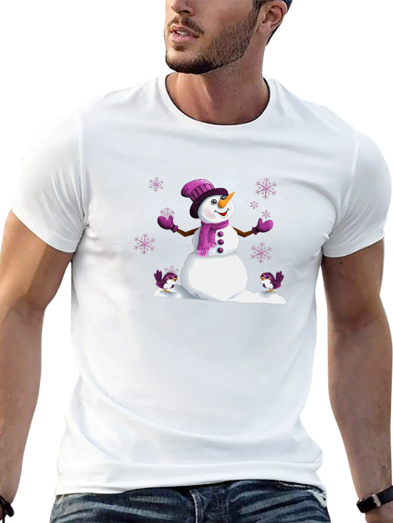 Festive Winter Snowman Graphic Tee