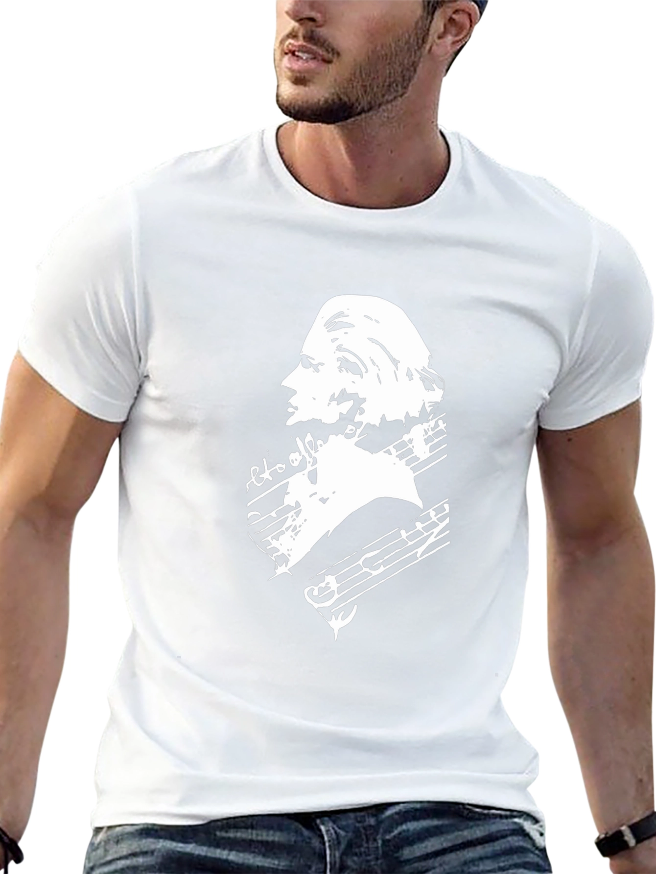 Musical Mozart Graphic T-Shirt - Classic Black