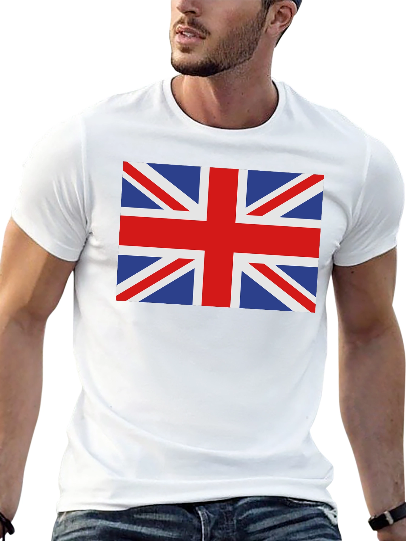 Union Jack Black Cotton T-Shirt