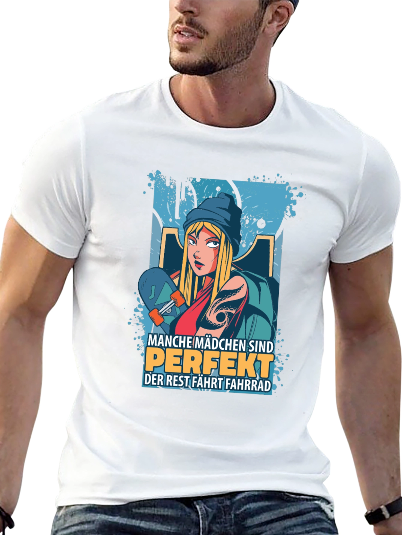 Skater Girl Graphic T-Shirt - Cool and Trendy Design