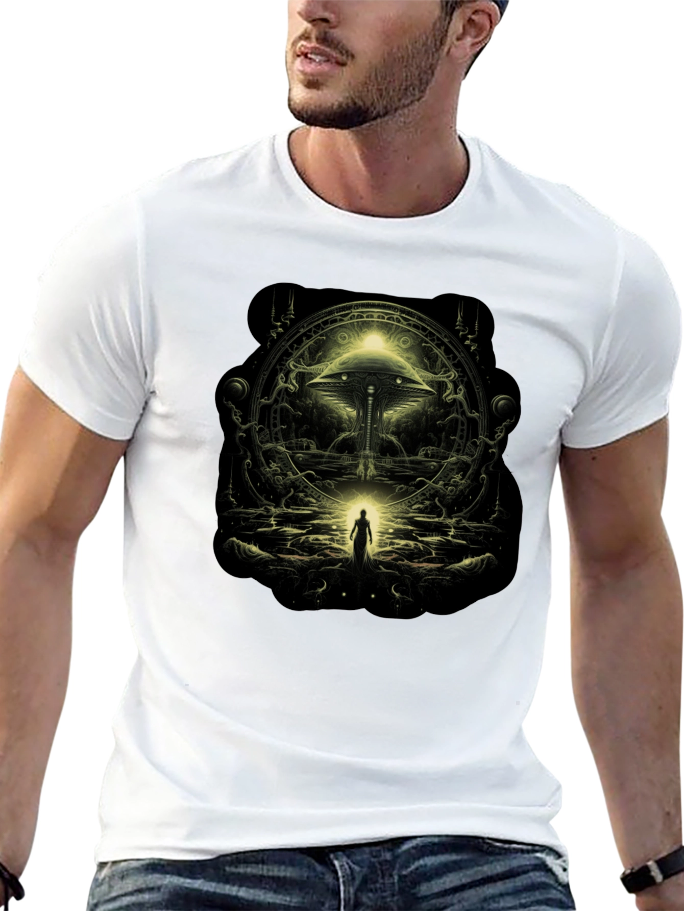 Mystic Gateway Graphic Tee - Black Cotton