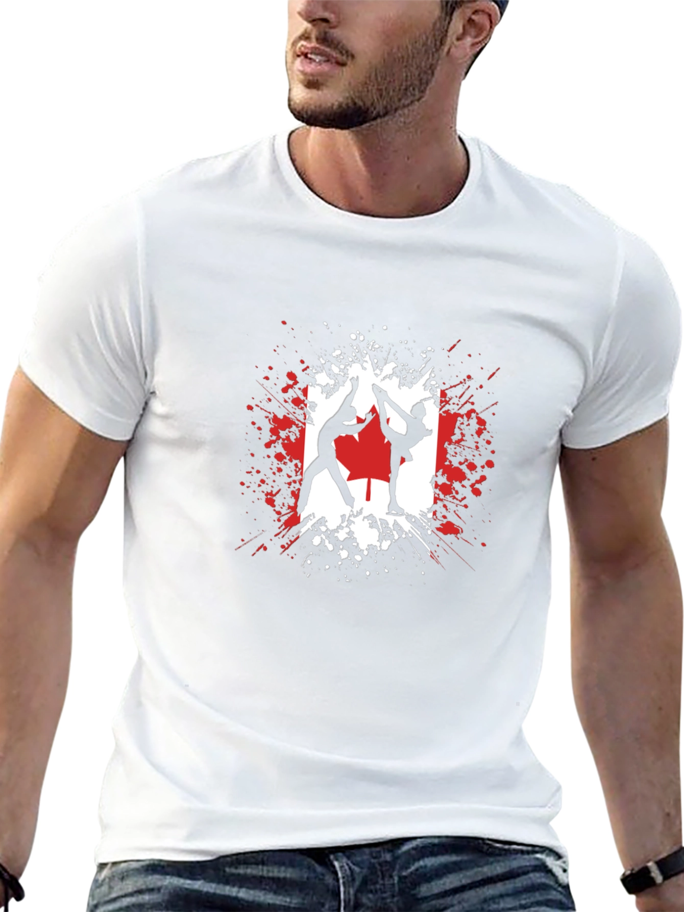Canadian Ice Skating T-Shirt - Black Graphic Tee
