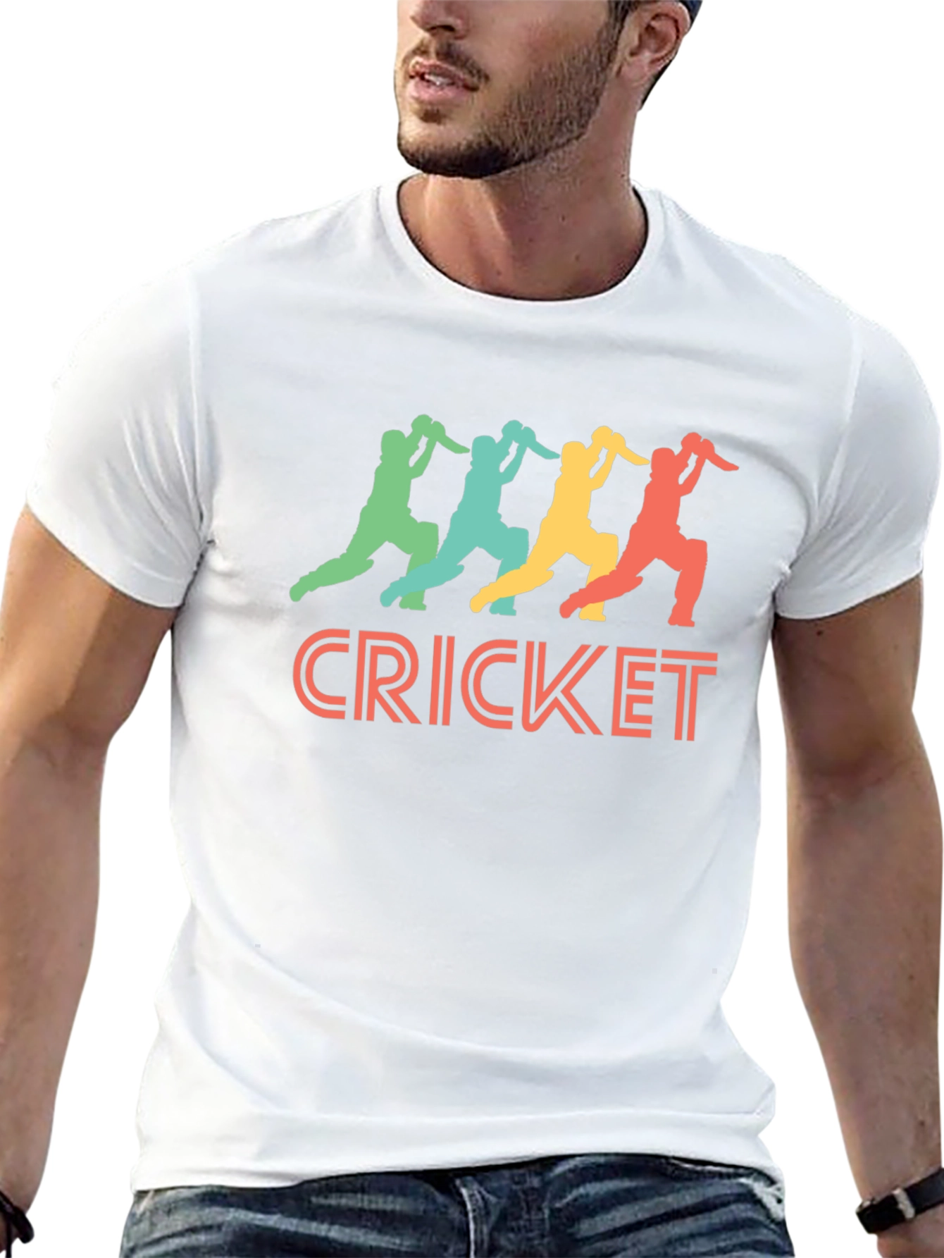Cricket Players T-Shirt - Retro Sports Tee