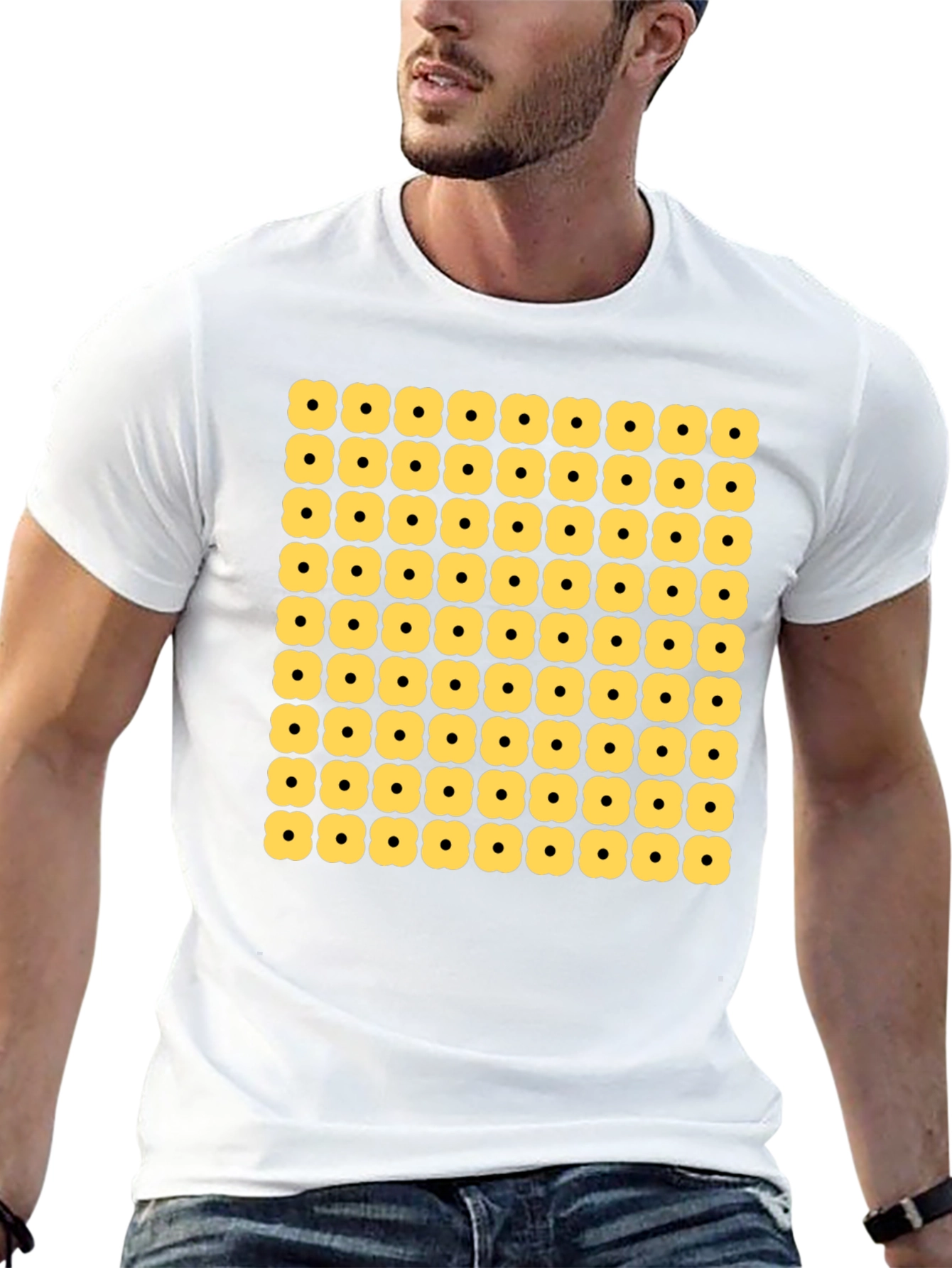 Geometric Flower Pattern Tee - Modern Menswear