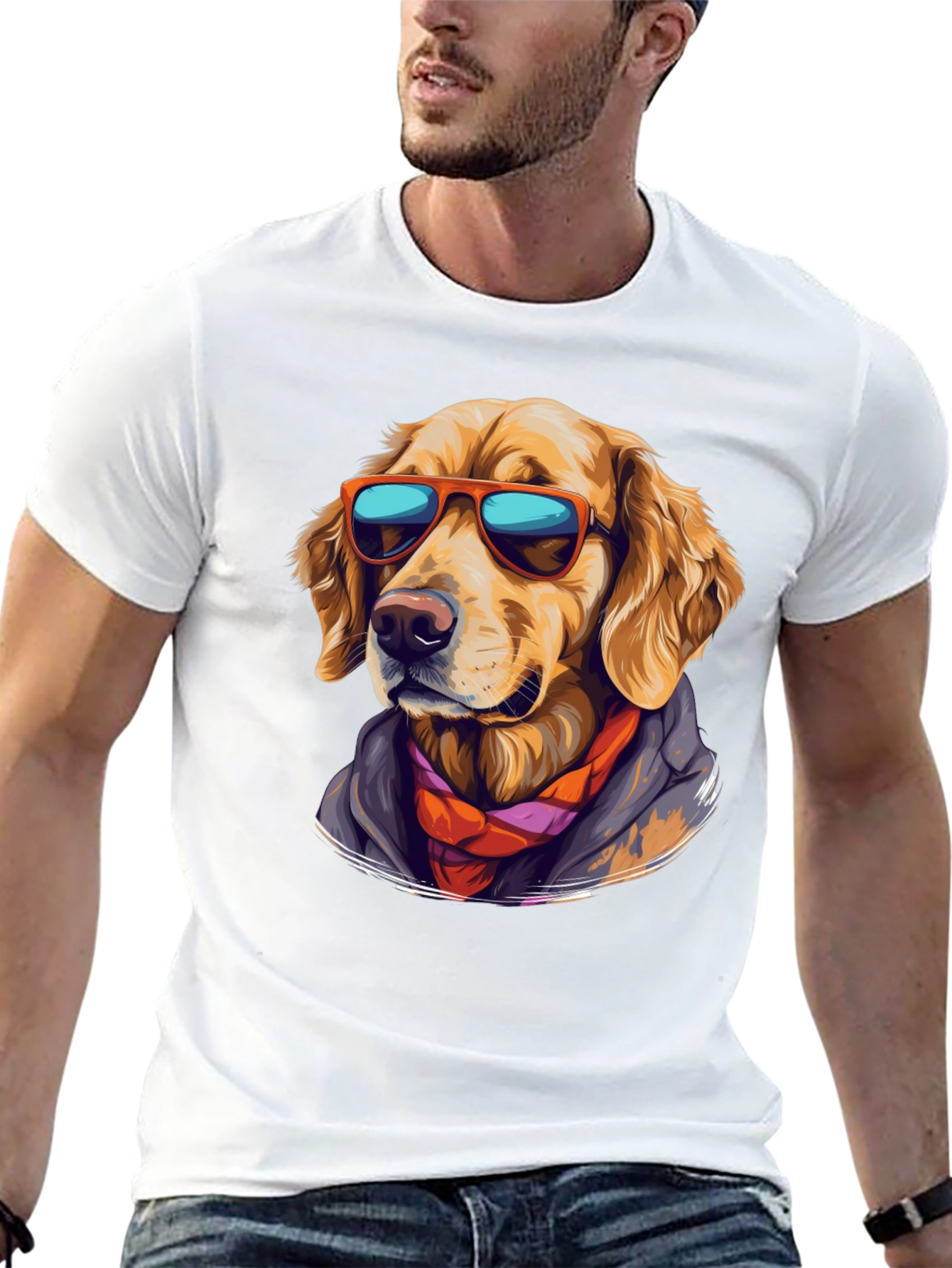 Cool Dog Graphic T-Shirt - Stylish Canine Design