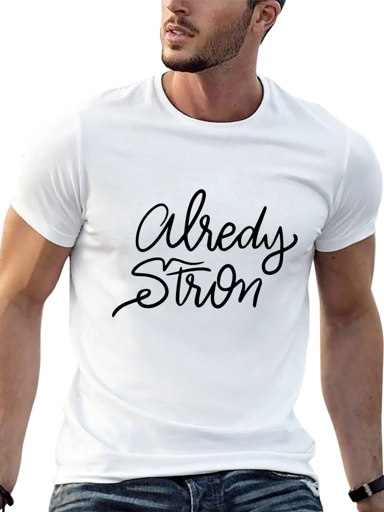 Already Strong Black Graphic Tee