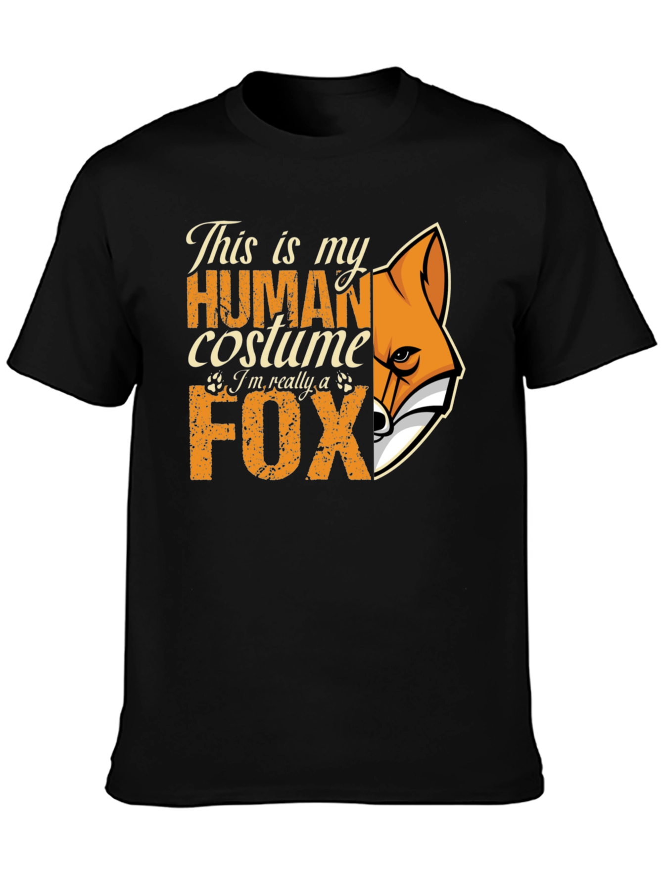 Human Costume Fox Graphic T-Shirt - Novelty Tee