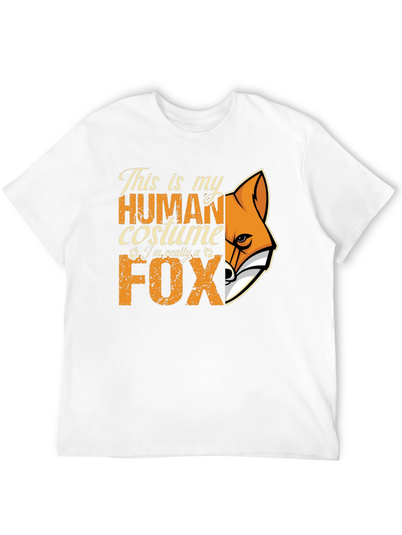 Human Costume Fox Graphic T-Shirt - Novelty Tee