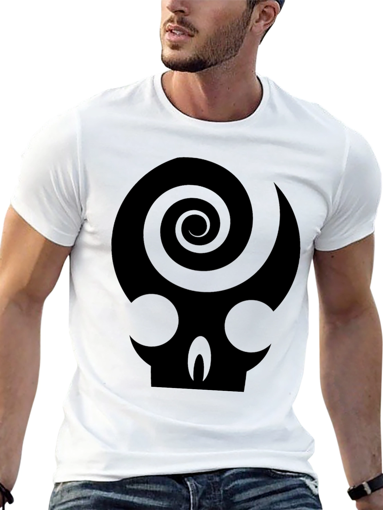 Skull Spiral Graphic Tee - Dark Humor T-Shirt