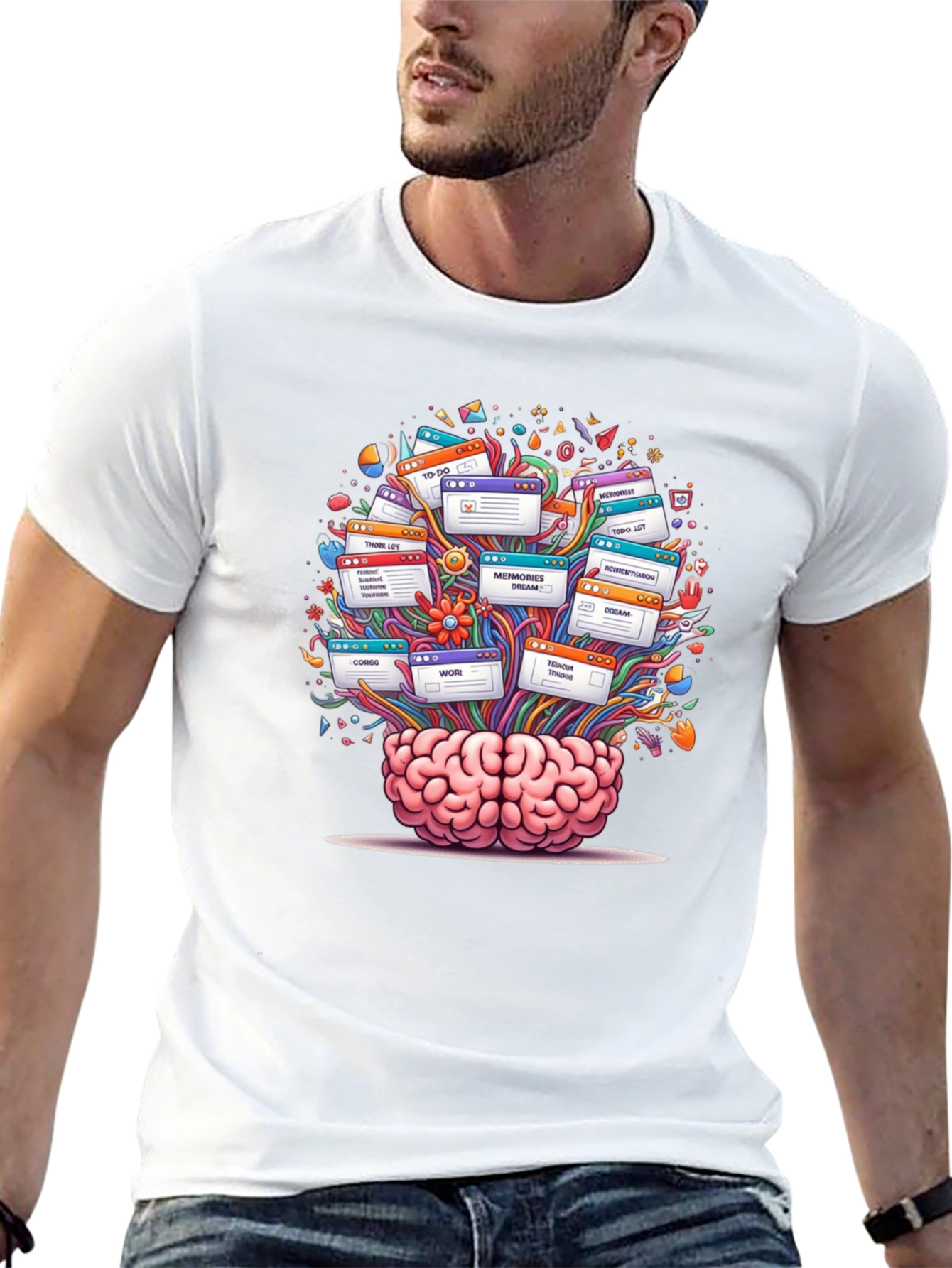 Brain Powered Black Graphic Tee