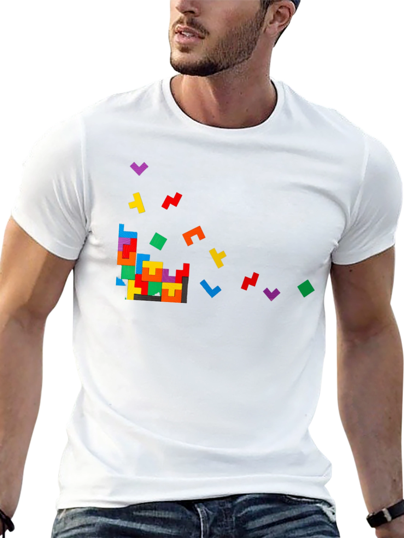 Tetris Inspired Black T-Shirt