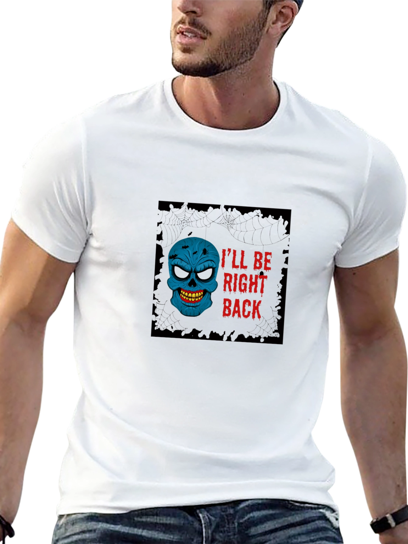 Ill Be Right Back Skull Graphic T-Shirt