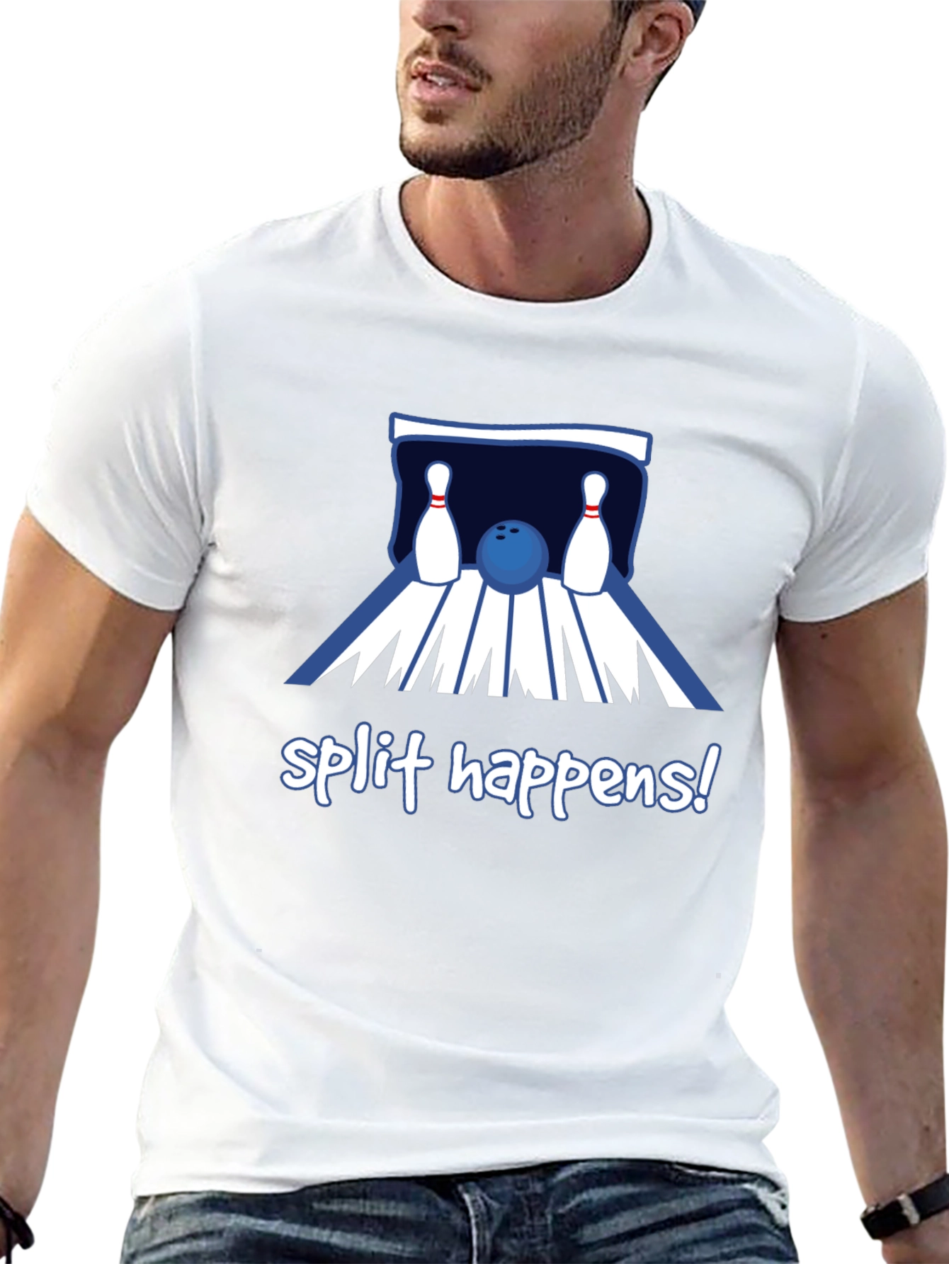 Split Happens Bowling T-Shirt - Black