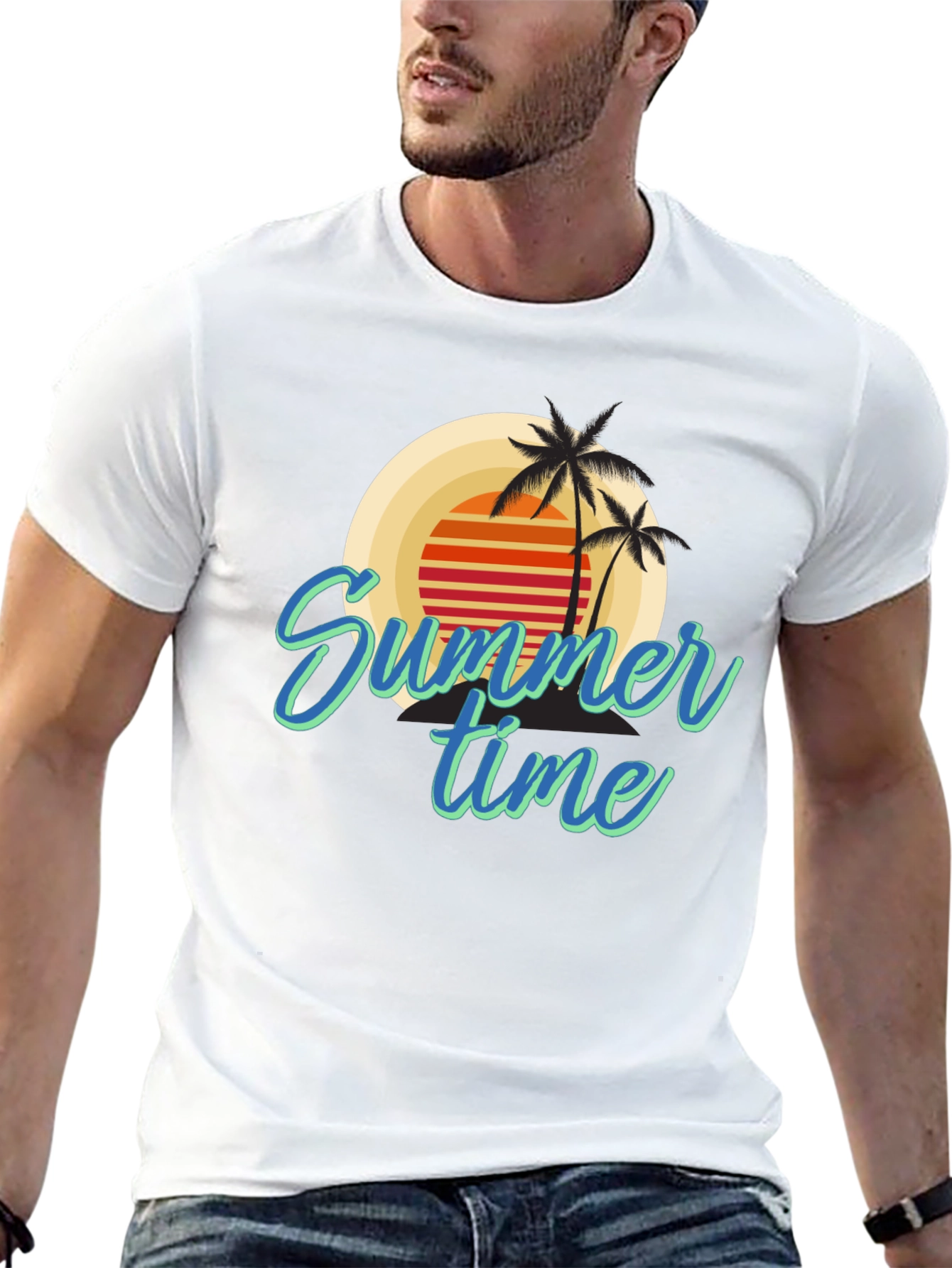 Summer Time Palm Tree Graphic Tee