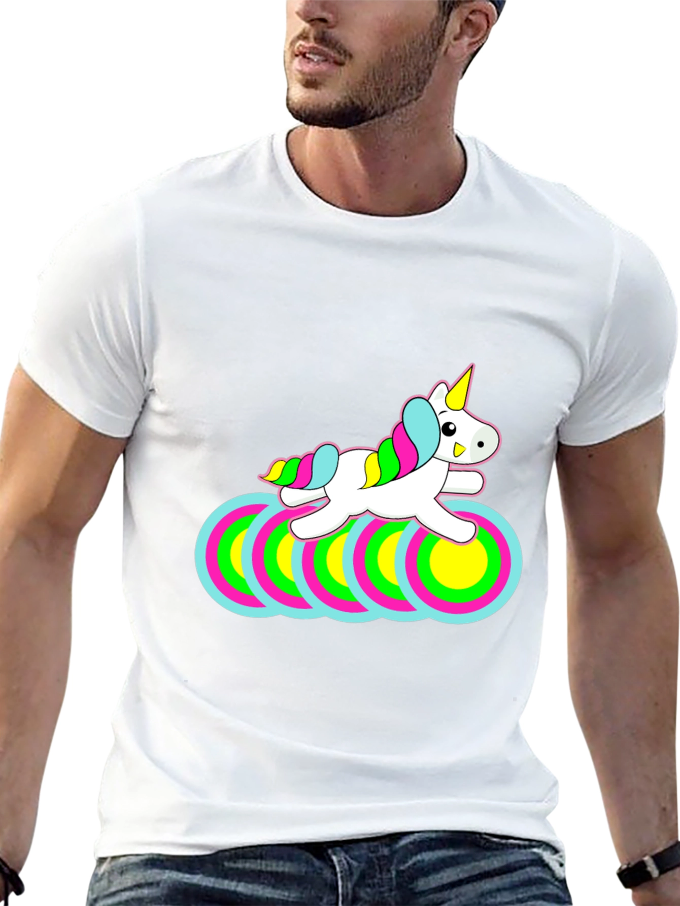 Unicorn Circles Black T-Shirt